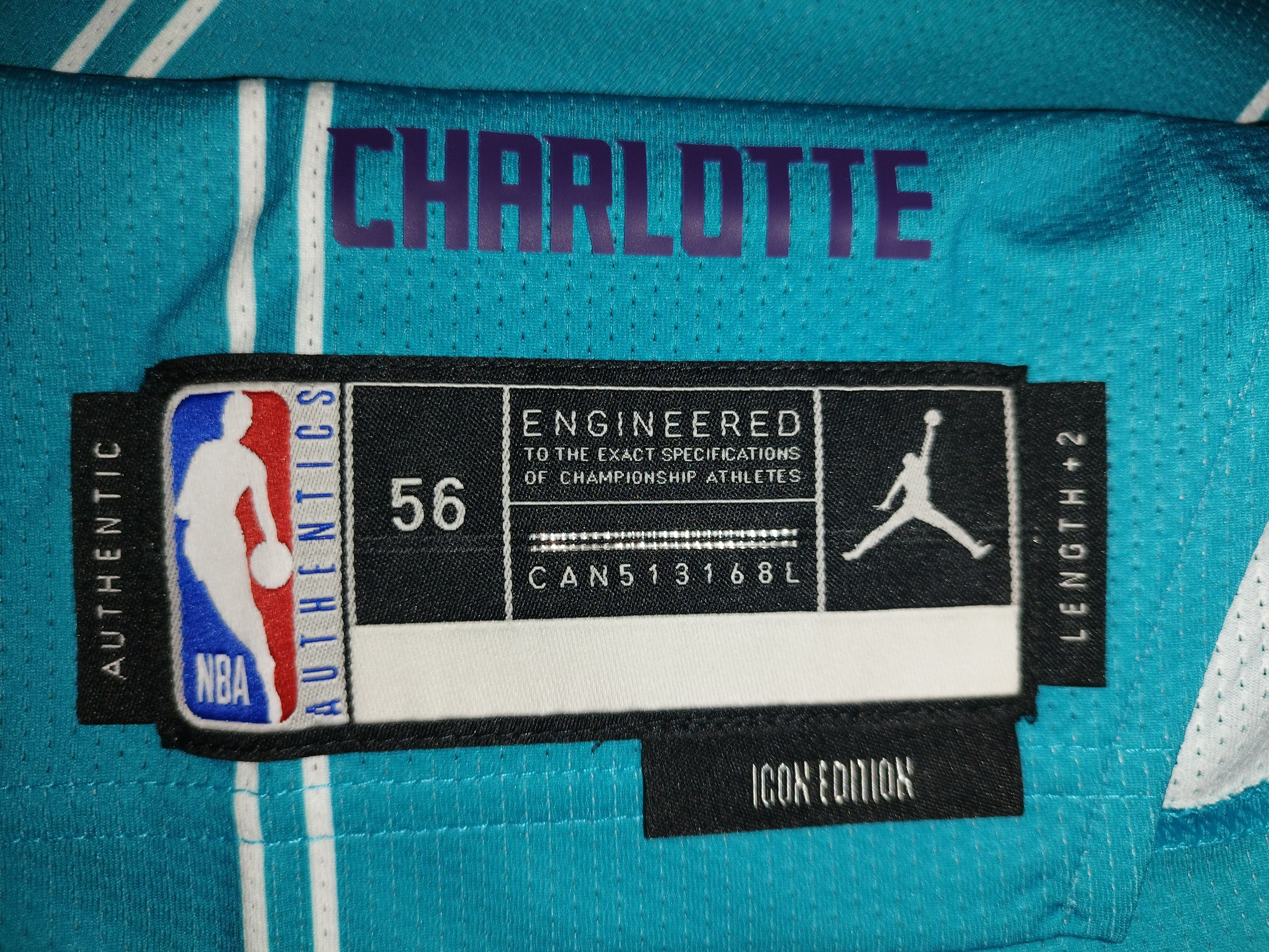 Nike Jordan LaMelo Ball Charlotte Hornets Authentic Jersey Icon Size US XXL / EU 58 / 5 - 11 Thumbnail
