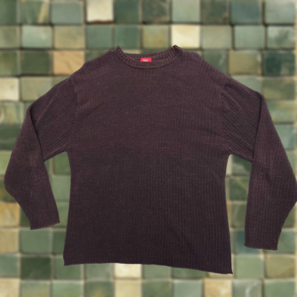 Mossimo VINTAGE Mossimo Pullover Sweatshirt Mens Large Brown 100% Cotton 90s Style Knit Crew Neck Slim Fit Hoodie? Size US L / EU 52-54 / 3 - 1 Thumbnail