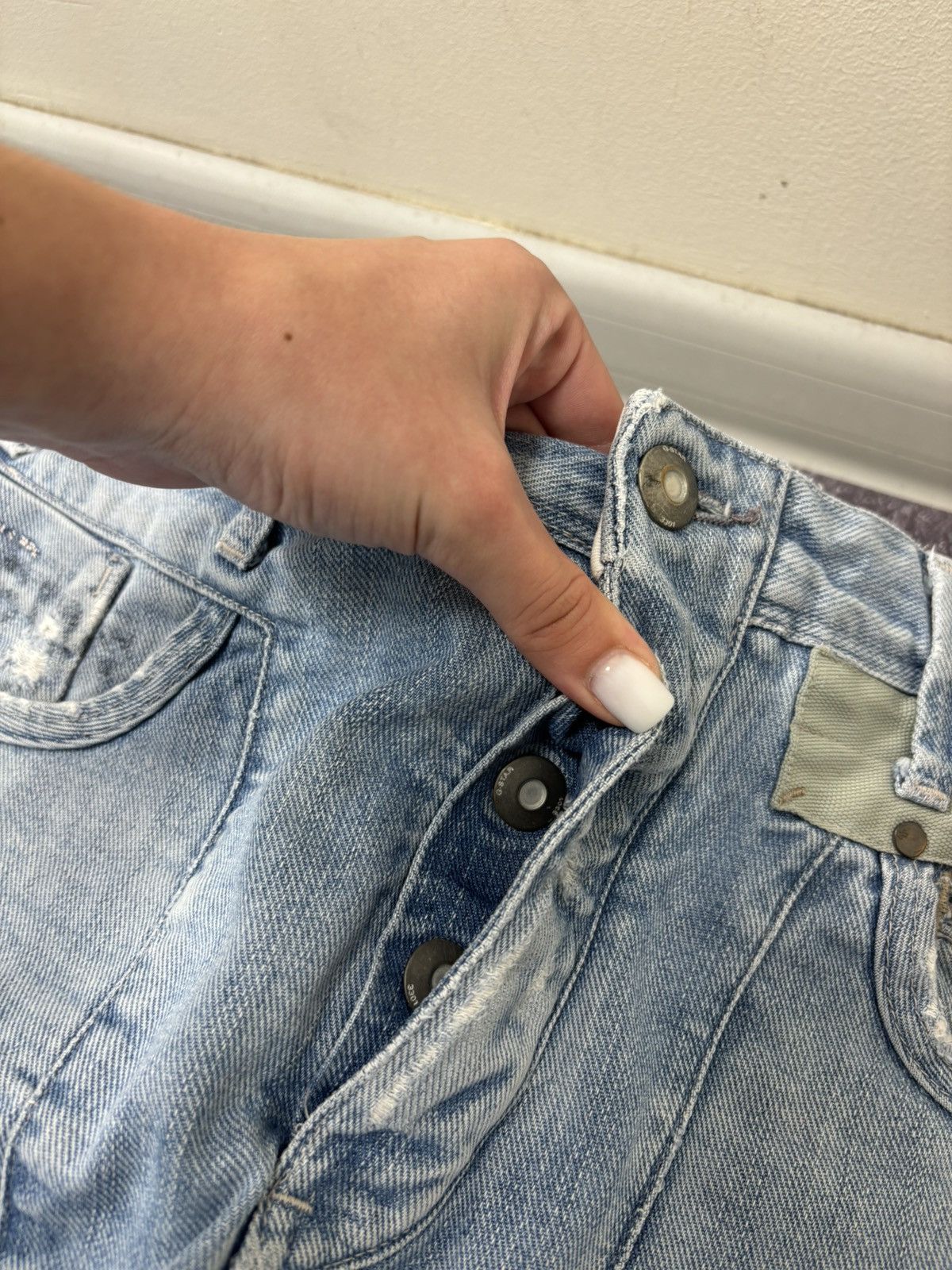 G-Star Vintage G-Star Raw Avant Garde Light Blue Denim Biker Jeans Size US 32 / EU 48 - 16 Thumbnail