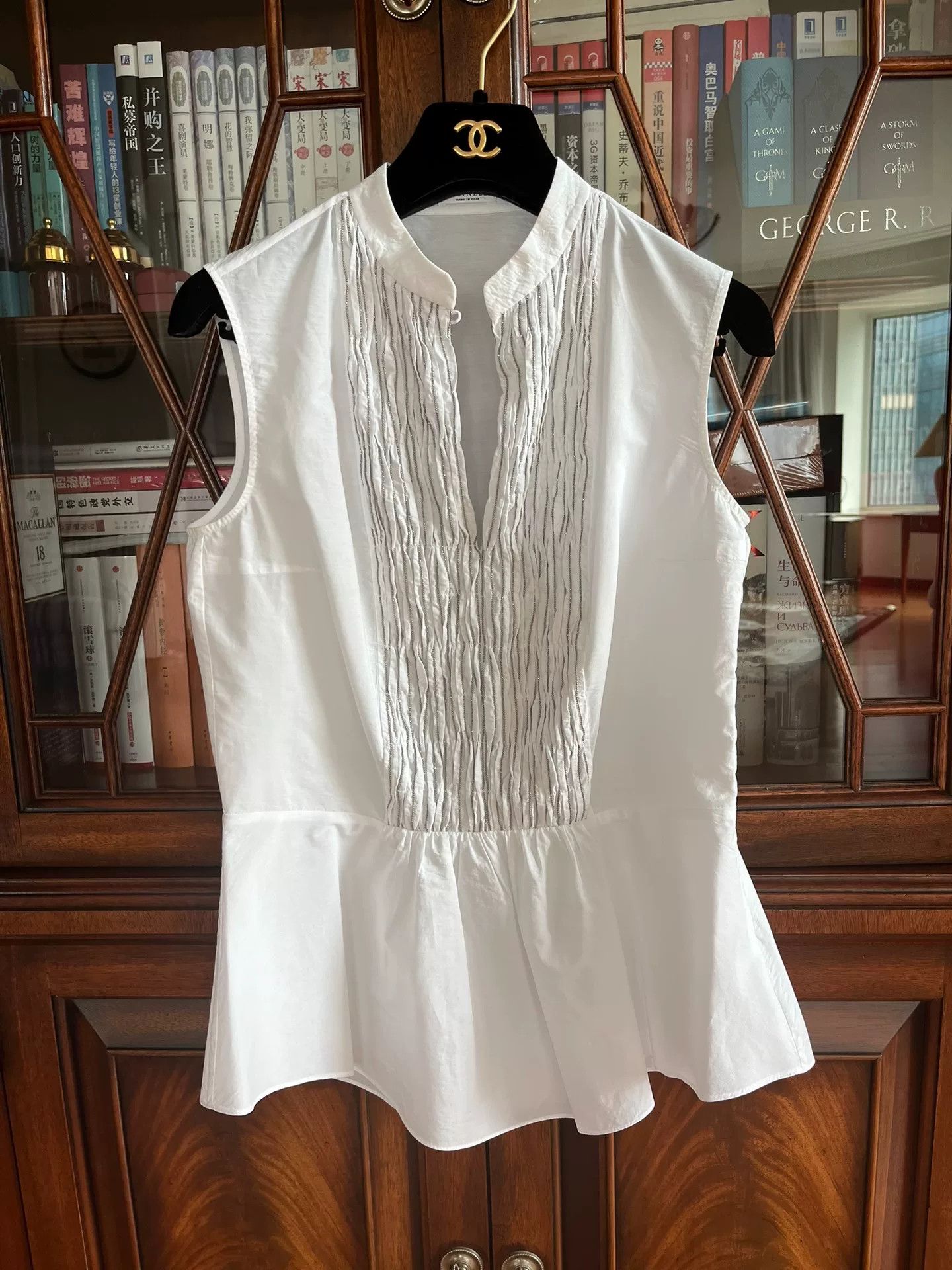 Brunello Cucinelli White Sleeveless Top
