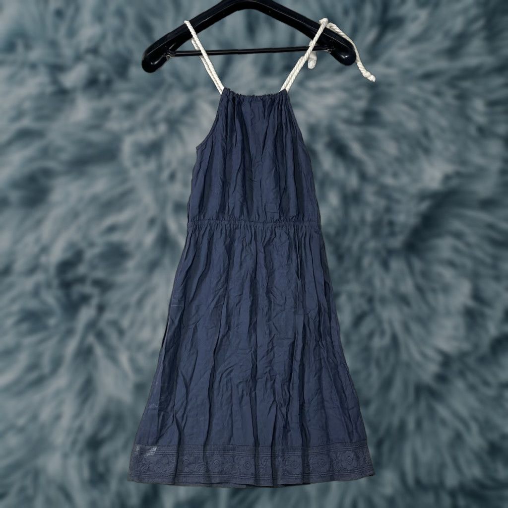 Vintage Roxy Dress Sundress XS Blue Cord Straps Sleeveless Short Casual Travel Women Regular Spring Summer Size XS / US 0-2 / IT 36-38 - 1 Thumbnail