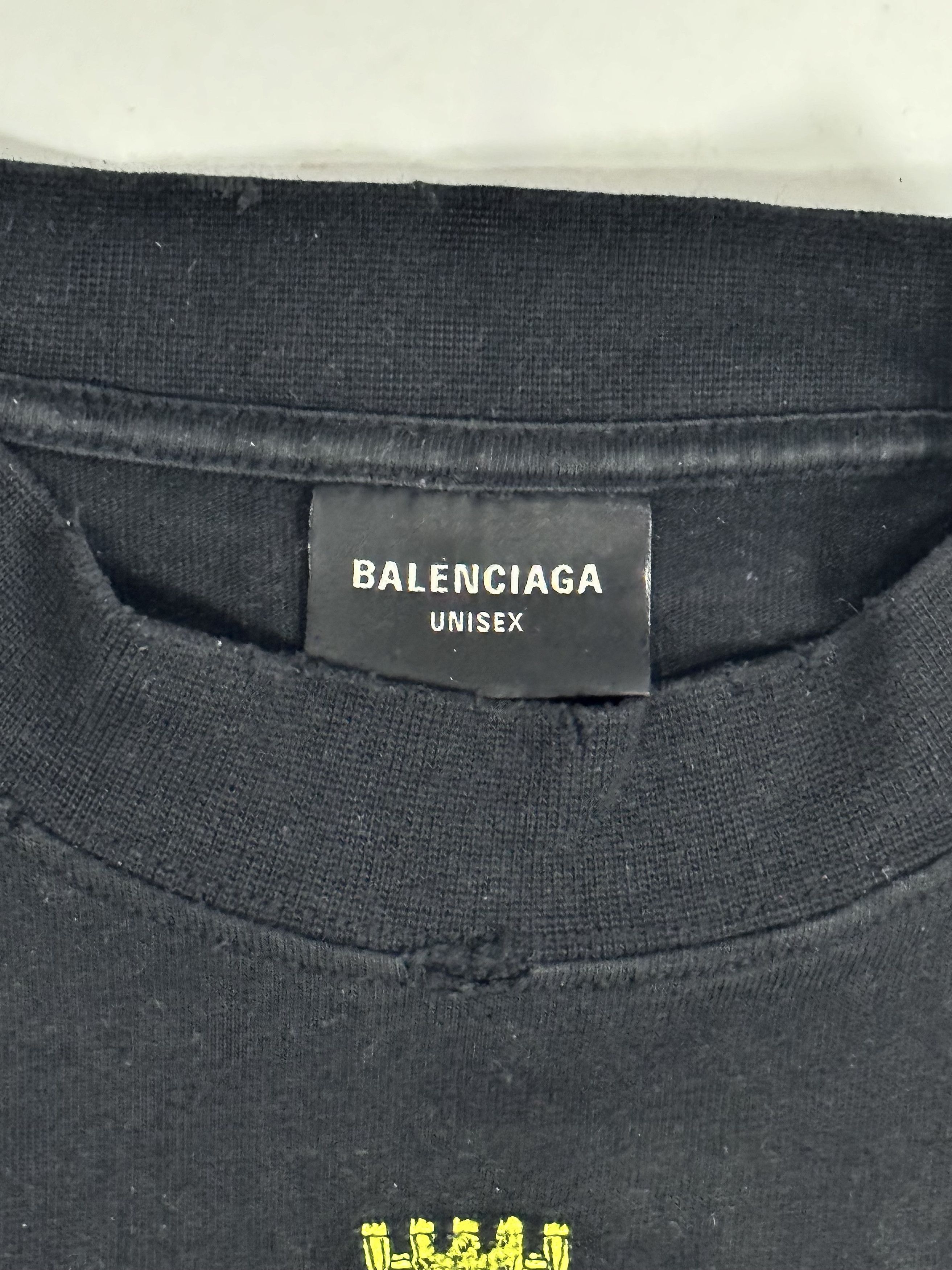 Balenciaga Oversized Distressed Logo-Appliquéd Cotton-Jersey T-Shirt Size US M / EU 48-50 / 2 - 7 Thumbnail