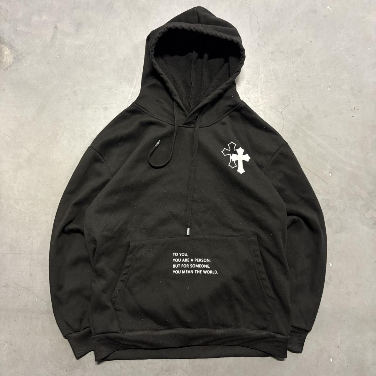 Vintage Crazy Vintage Y2K/2000s Chrome Hearts Style Cross Y2K Black Hoodie! Size US M / EU 48-50 / 2 - 1 Thumbnail