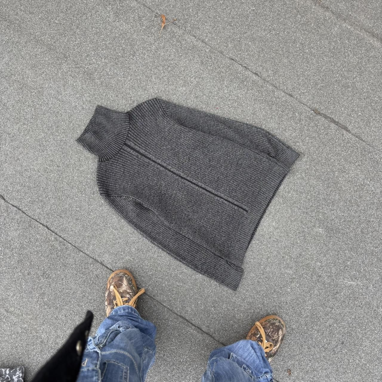 Japanese Brand × Vintage Vintage y2k 90s ribbed affliction style turtleneck sweater Size US M / EU 48-50 / 2 - 2 Thumbnail