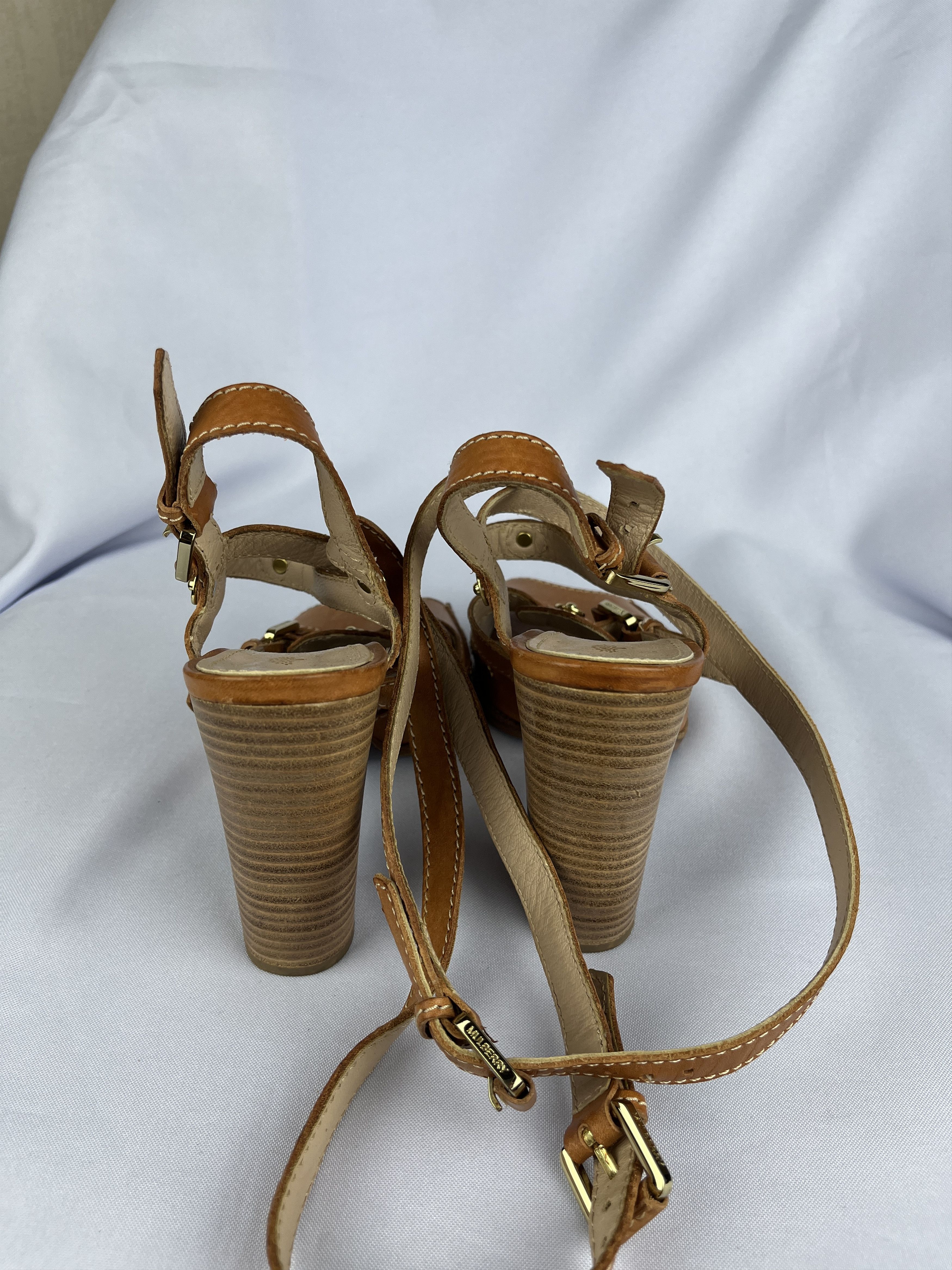Mulberry Mulberry Strappy Heels Sandals Leather Women's Size US 7 / IT 37 - 6 Thumbnail