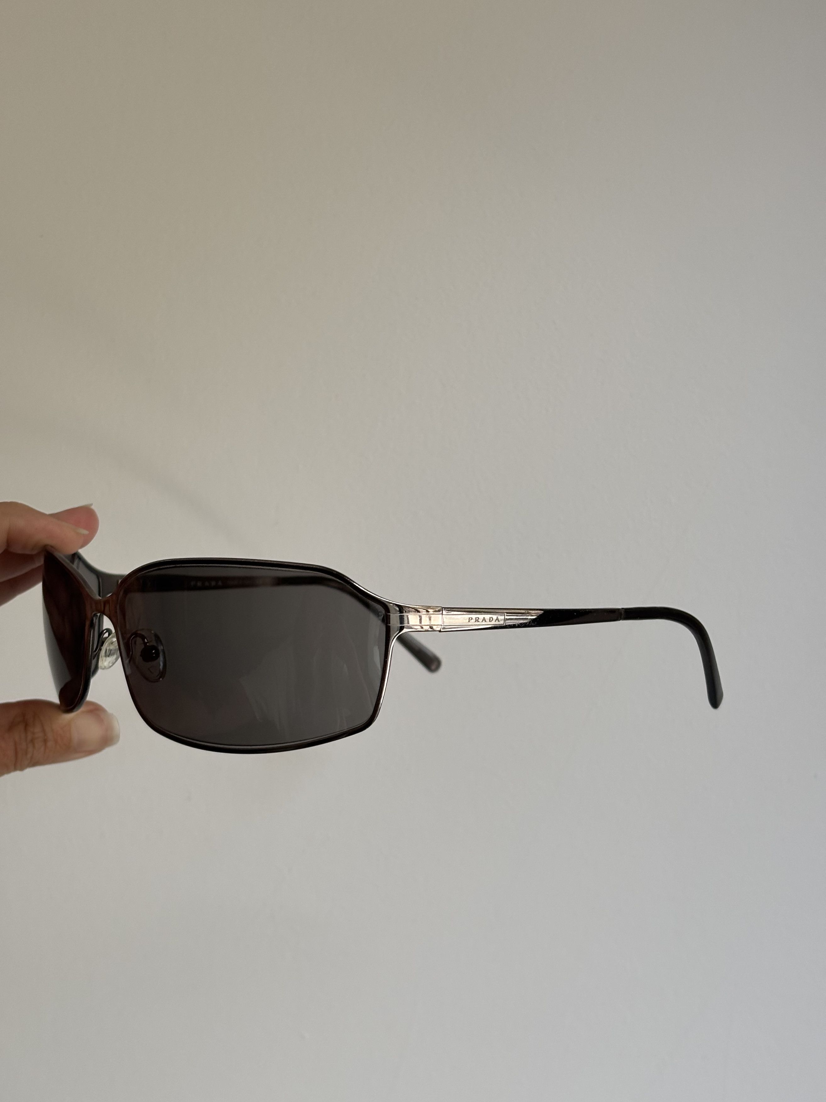 Prada PRADA Sunglasses Rectangle Wrap Shield Symbole RI926 Size ONE SIZE - 2 Thumbnail
