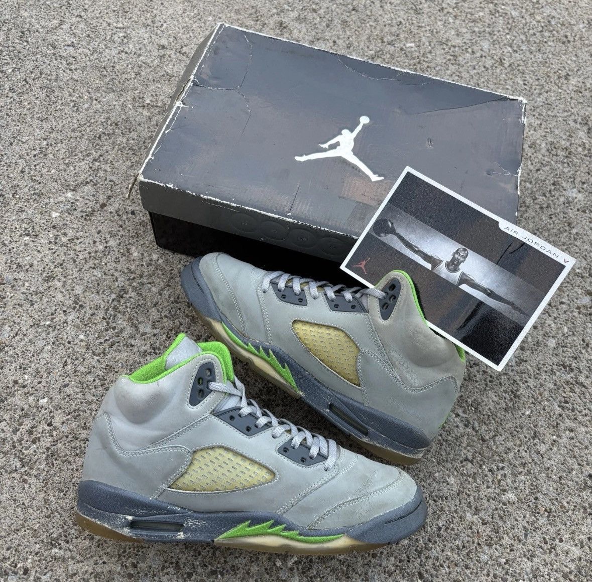 Jordan Brand Size 7-Jordan 5 GS 'Green Bean' 2006 Lightly Worn OG All Size US 7 / EU 40 - 19 Thumbnail