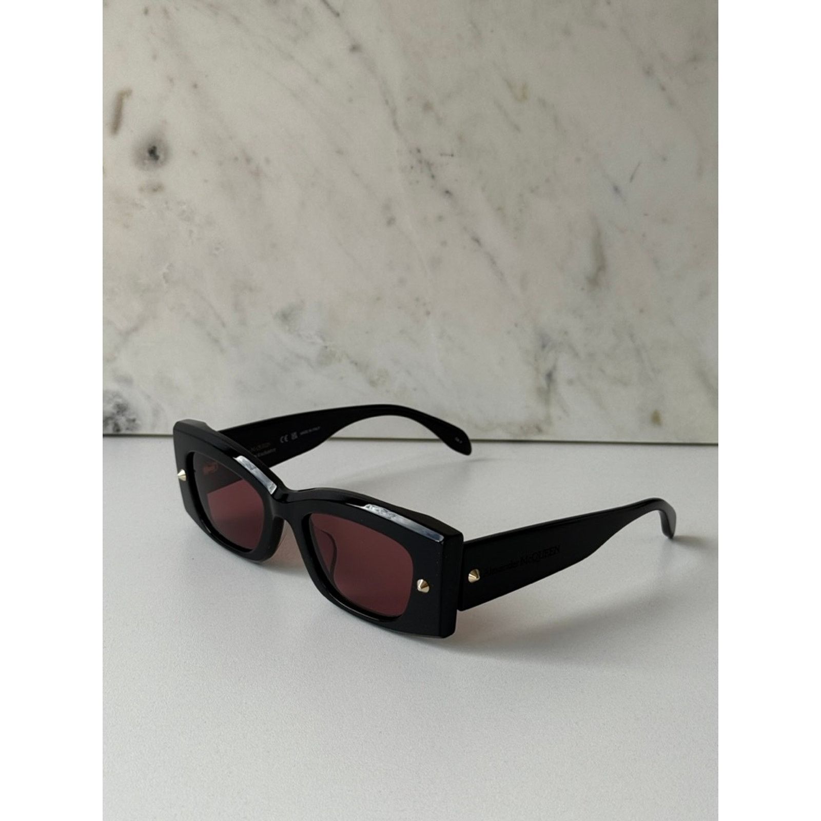 Alexander McQueen NEW Alexander McQueen AM0426S Black Pink Lens Sunglasses Size ONE SIZE - 4 Thumbnail