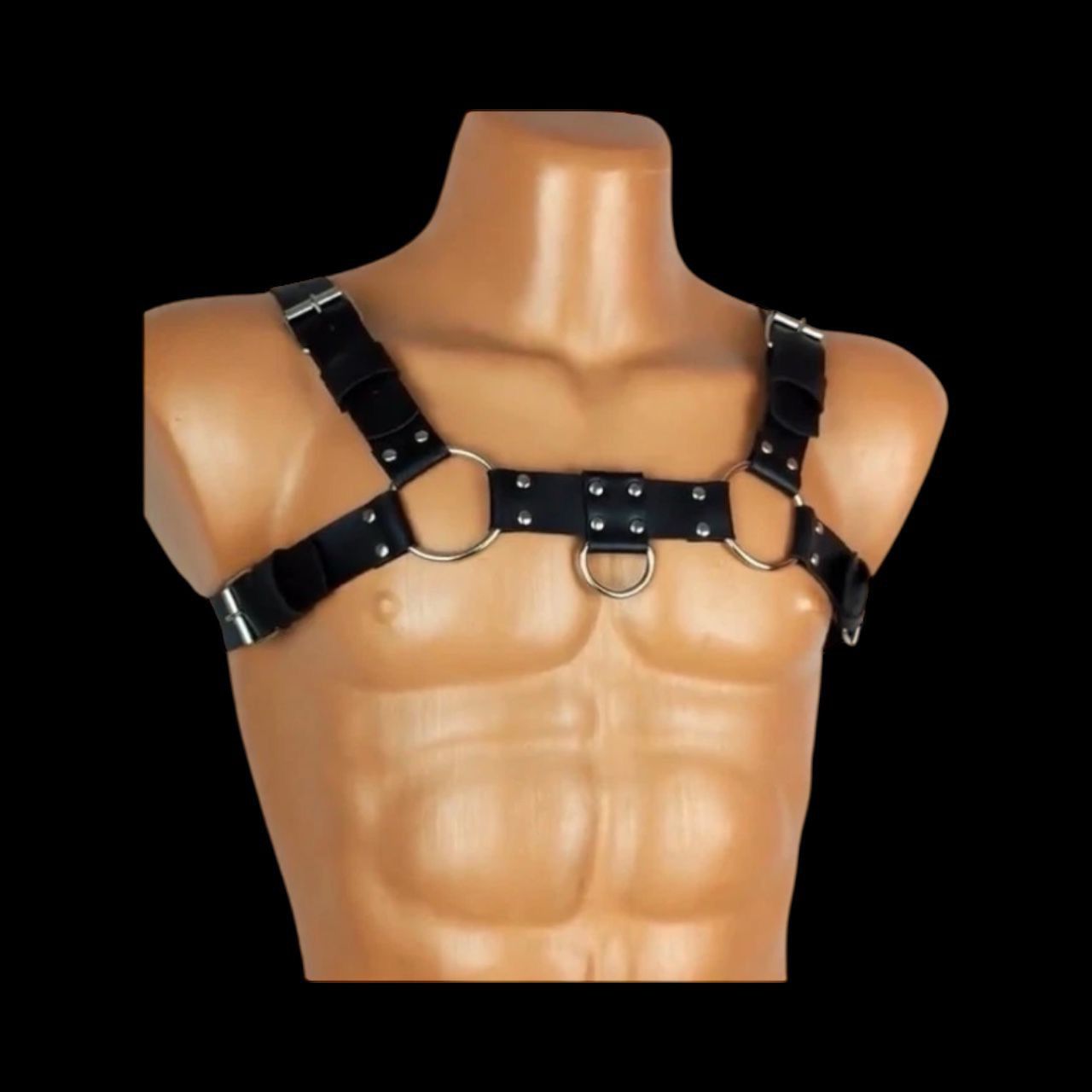 Other Customized BLACK Napa Leather Mens harness Made to Order Size 32 - 1 Thumbnail