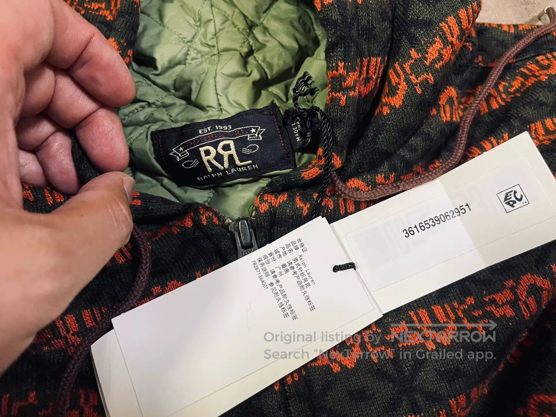 RRL Ralph Lauren RRL Navajo Fleece Hooded Jacket. Size US L / EU 52-54 / 3 - 4 Thumbnail
