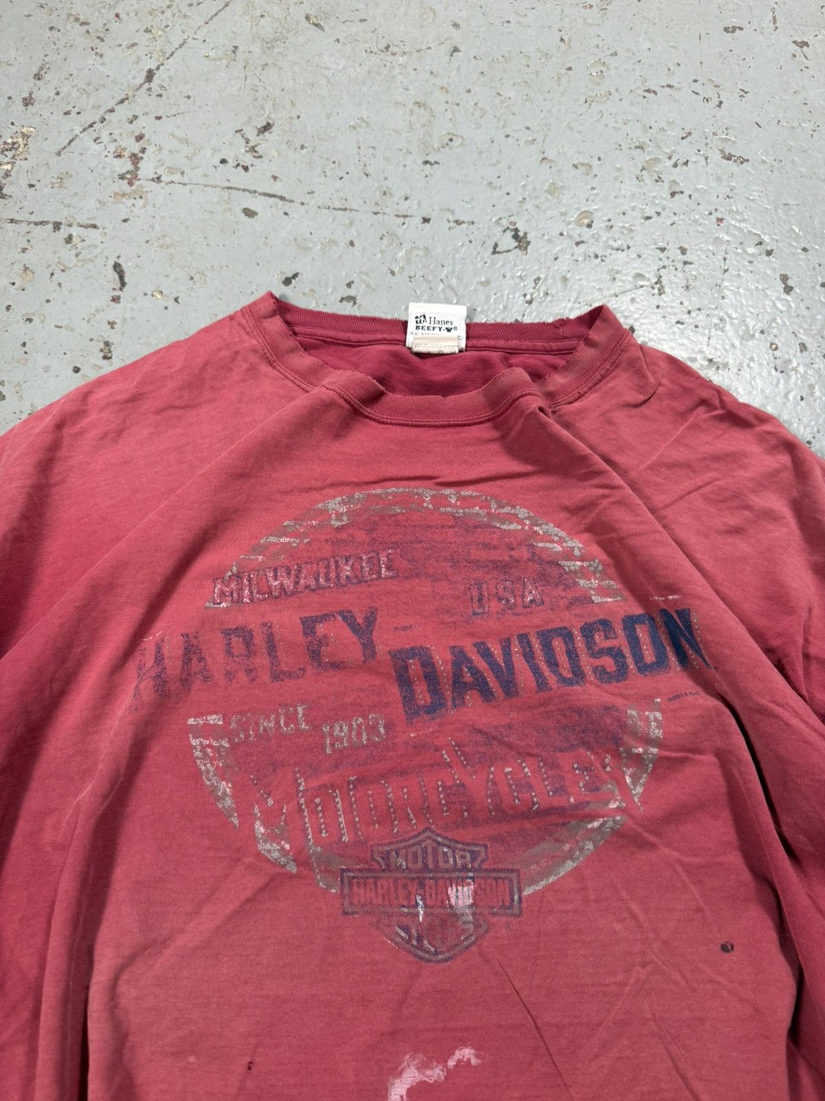 Vintage Vintage Thrashed Harley Davidson Tee Size US XL / EU 56 / 4 - 3 Thumbnail