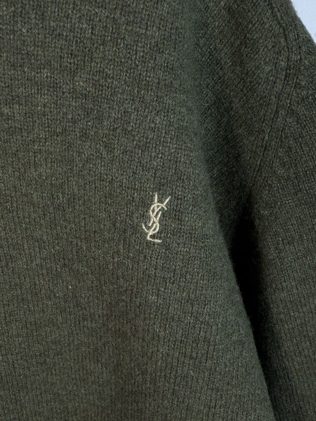Yves Saint Laurent 90s Wool YSL Sweater Green Soft knitted YSL Sweatshirt Size US XL / EU 56 / 4 - 2 Thumbnail