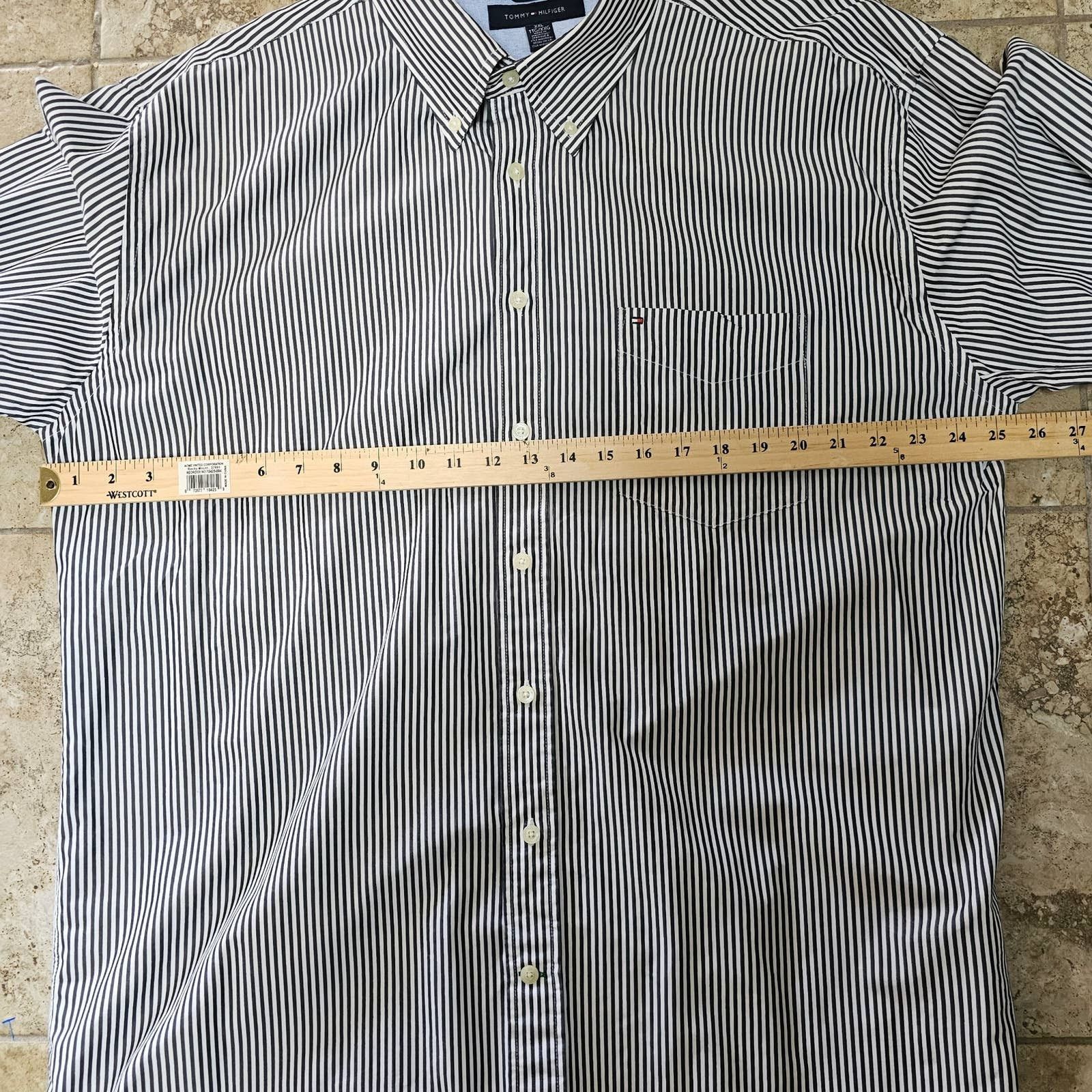 Tommy Hilfiger Tommy Hilfiger Academy Poplin Strip Navy/Whit Shirt XXL/TTG Size US XXL / EU 58 / 5 - 6 Thumbnail