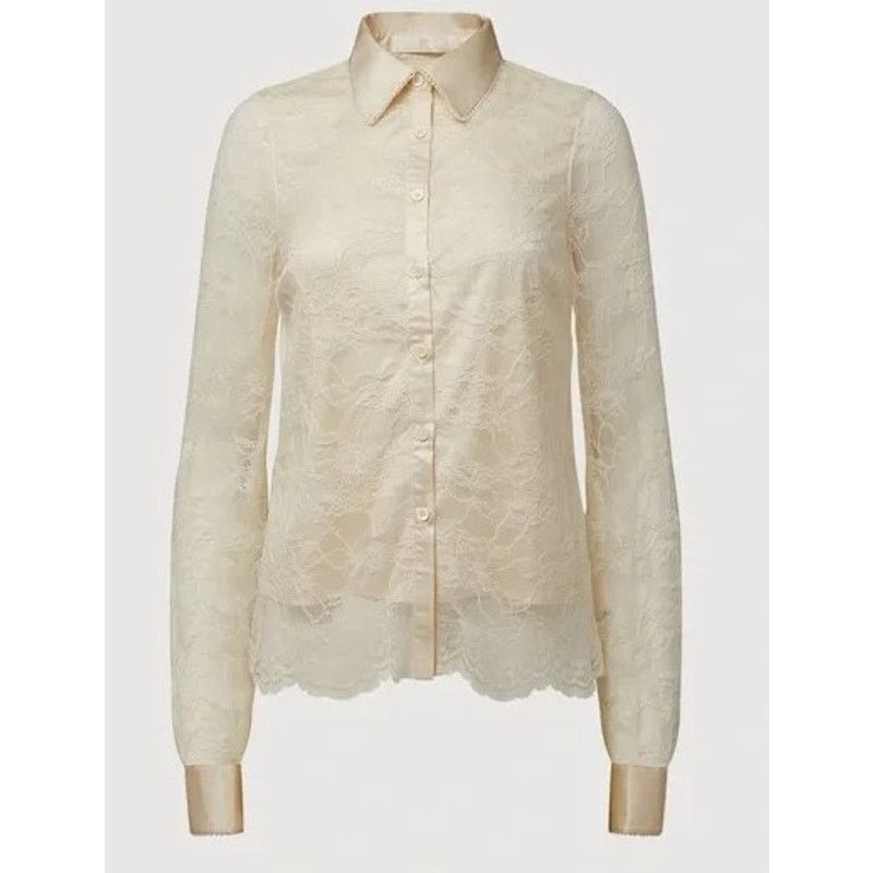 Other Rachel Parcell Lace Cream Satin Button Down Medium Size M / US 6-8 / IT 42-44 - 1 Thumbnail