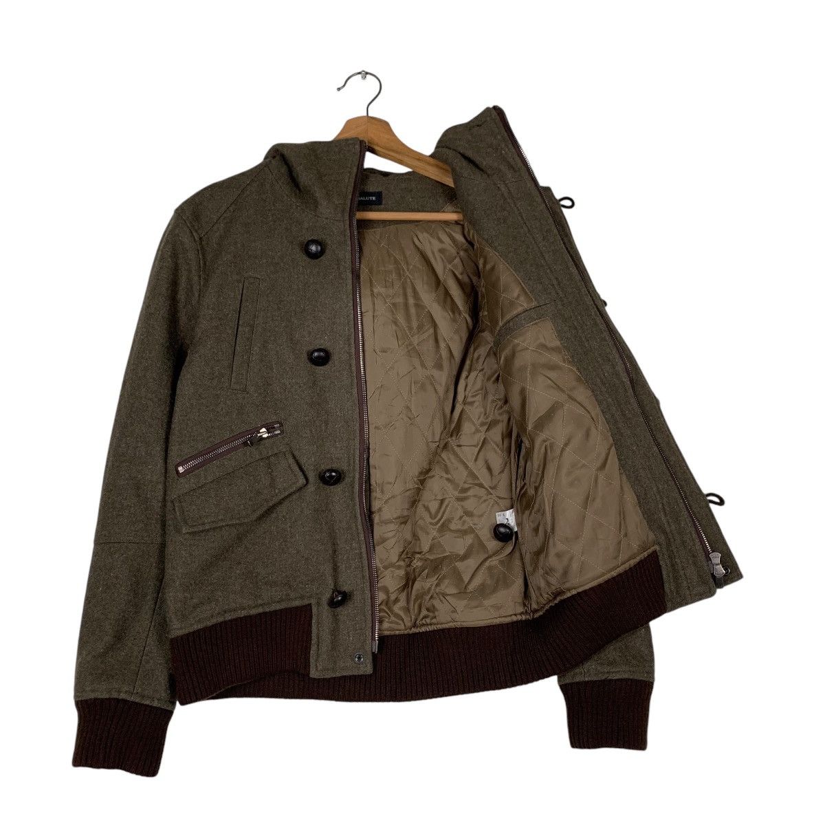 Japanese Brand 2000’s SERGEANT SALUTE Wool Hooded Jacket #1284-C58 Size US S / EU 44-46 / 1 - 11 Thumbnail