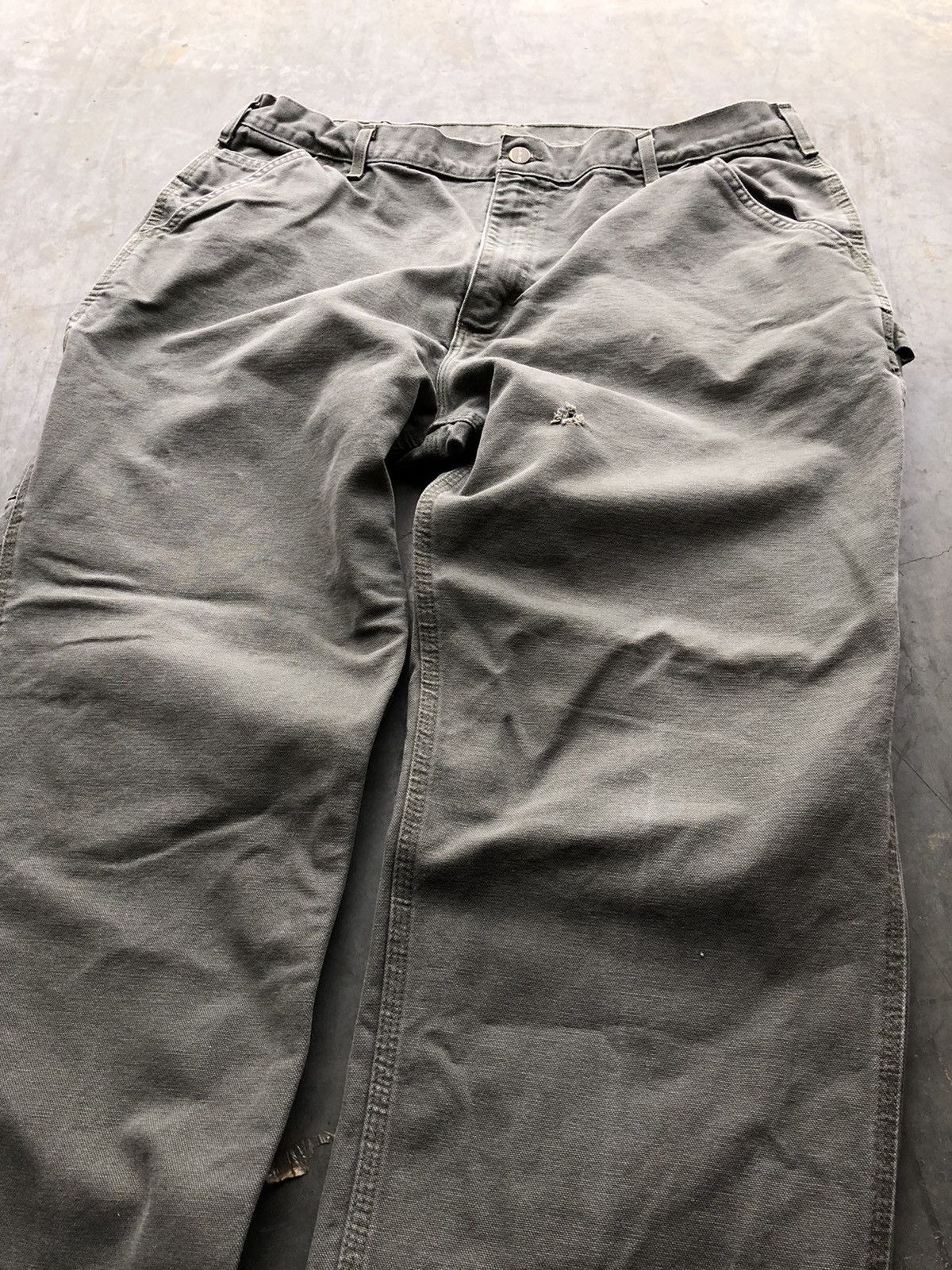 Carhartt × Vintage Vintage faded green Carhartt carpenter pants Size US 40 / EU 56 - 2 Thumbnail