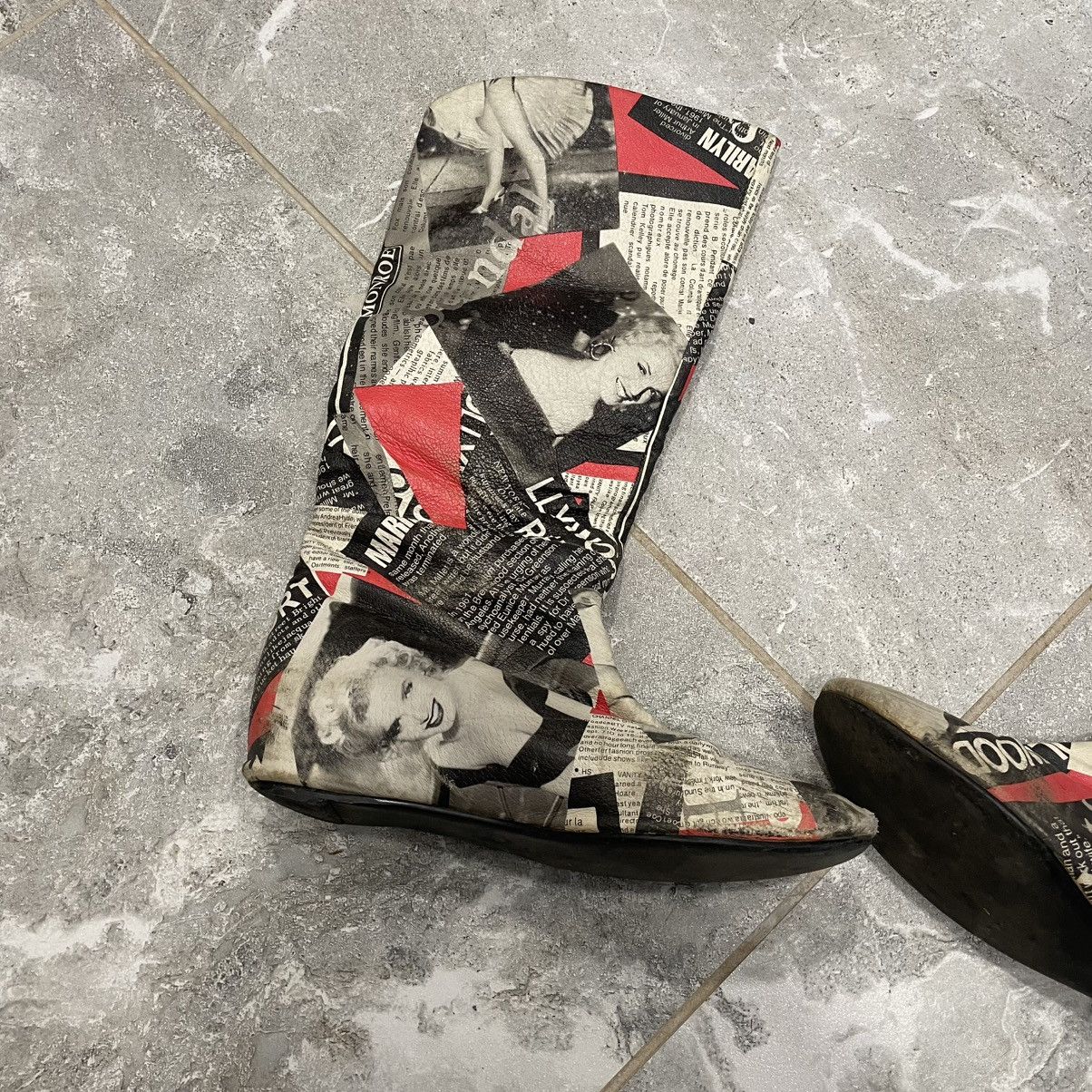 If Six Was Nine 37 Marilyn Monroe newspaper heels boots shoes old money Size US 7 / IT 37 - 2 Thumbnail