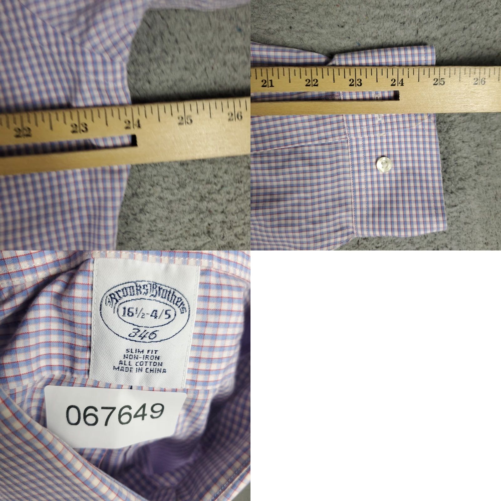Brooks Brothers Brooks Brothers Shirt Mens 16.5 Blue Red Dress Button Up Long Sleeve Pattern Check Casual Business Formal Size 46R - 8 Thumbnail