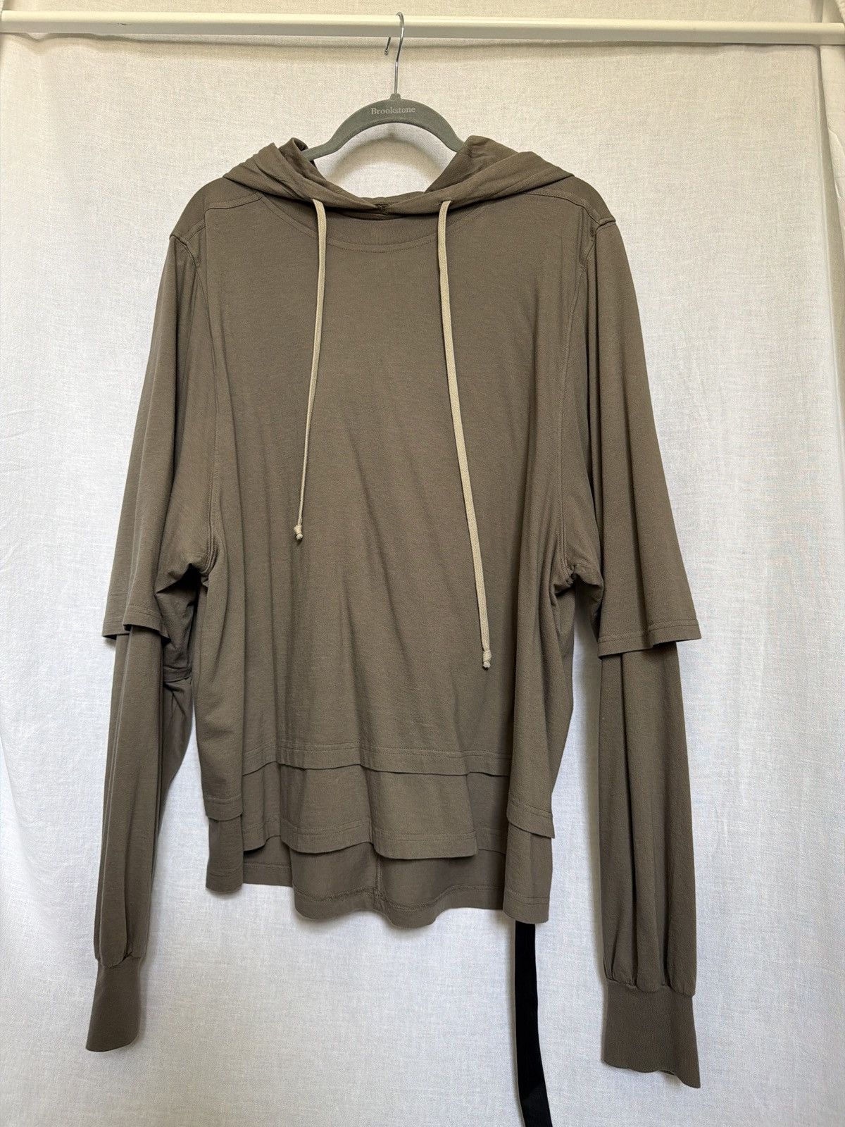 Rick Owens Drkshdw Grey cotton hoodie double layer Size US XL / EU 56 / 4 - 1 Thumbnail