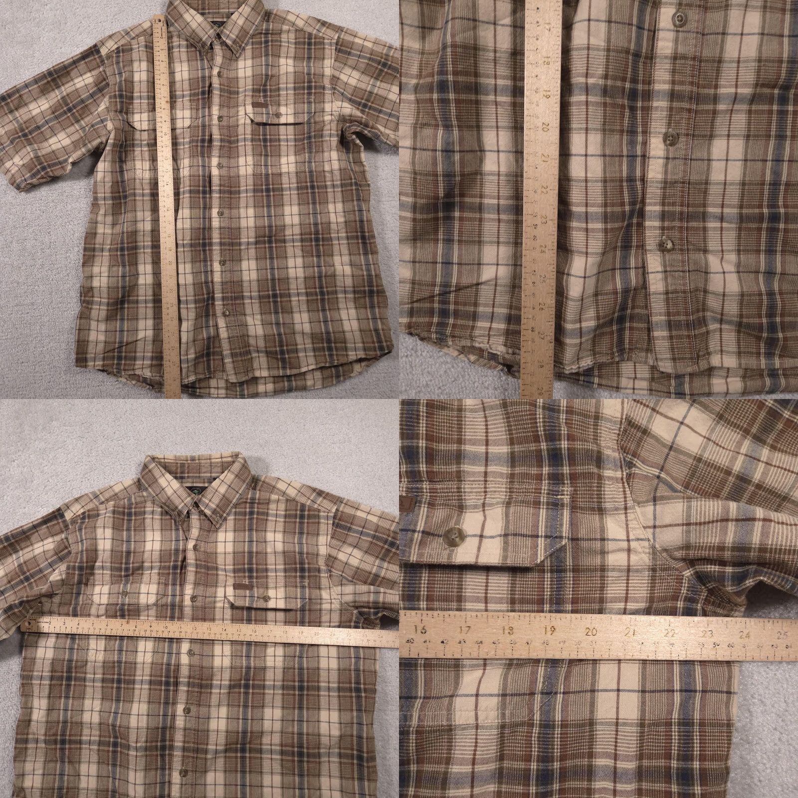 Vintage RedHead Shirt Mens Large Brown Plaid Short Sleeve Button-Front Pocketed Size US L / EU 52-54 / 3 - 8 Thumbnail