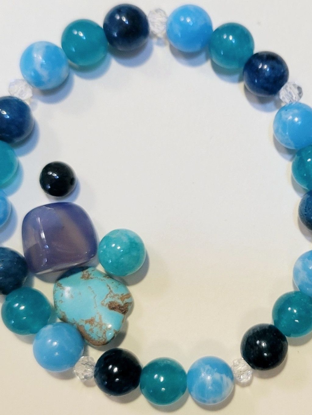 Handmade Gemstone Beaded Bracelet Intent Bundle With Crystals & Card Size ONE SIZE - 2 Thumbnail