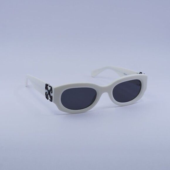 Off-White Off-White OERI14E PALMER 0107 Sunglasses White Oval Frame Size ONE SIZE - 1 Thumbnail