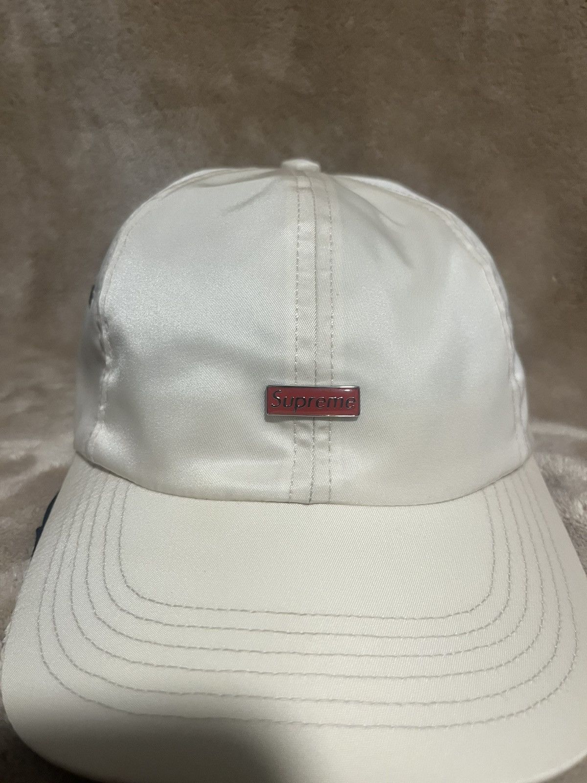Supreme Supreme made in USA Enamel Logo 6 Panel Stone Cap / hat Size ONE SIZE - 2 Thumbnail