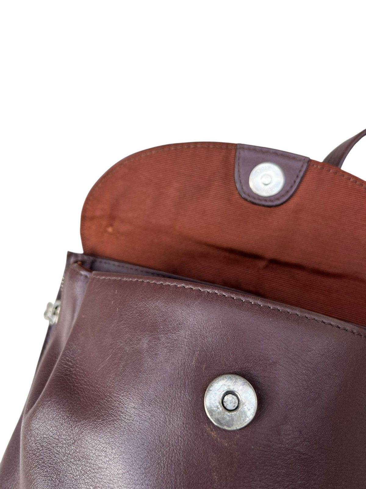 Leather Vintage Yohji Yamamoto Y’saccs Patina Leather Backpack Bag Size ONE SIZE - 23 Thumbnail