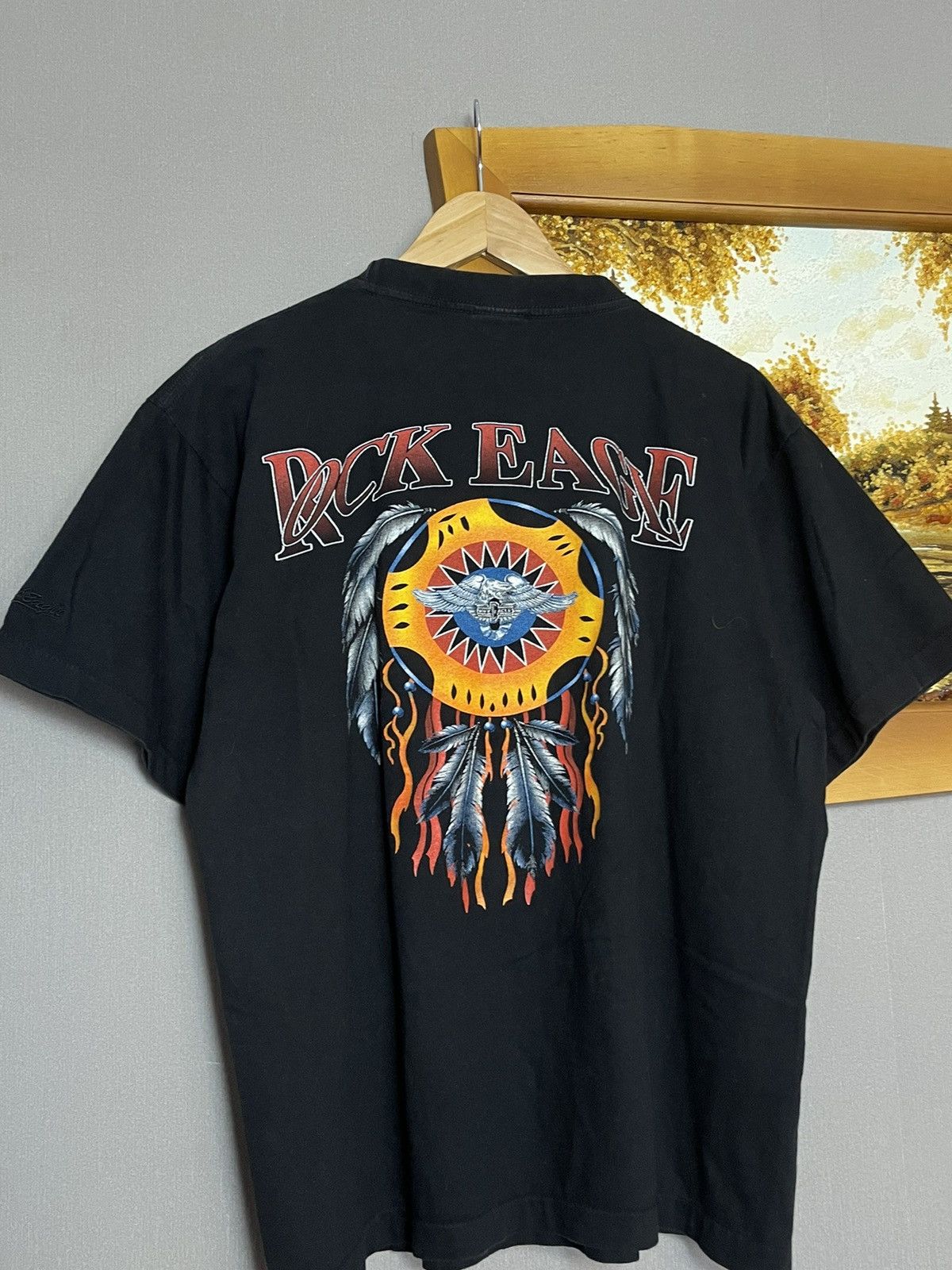 Band Tees × Vintage Vintage Cropped Native American Indian Double Sided T-shirt Size US L / EU 52-54 / 3 - 8 Thumbnail