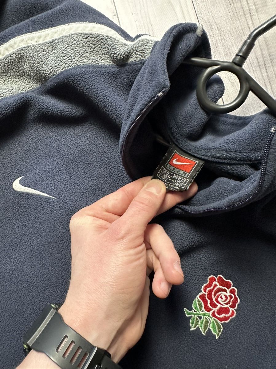 Nike × Vintage Vintage Nike England rugby fleece jacket size M logo Size US M / EU 48-50 / 2 - 7 Thumbnail