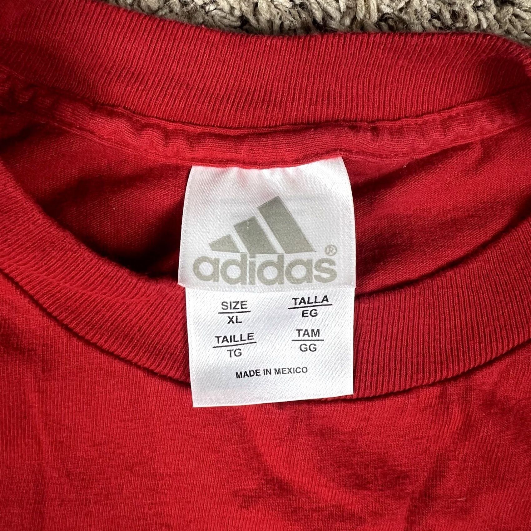 Adidas Adidas T-Shirt XL Red Spellout Logo Graphic Crew Neck Short Sleeve Cotton Men Sportswear Casual Size US XL / EU 56 / 4 - 2 Thumbnail