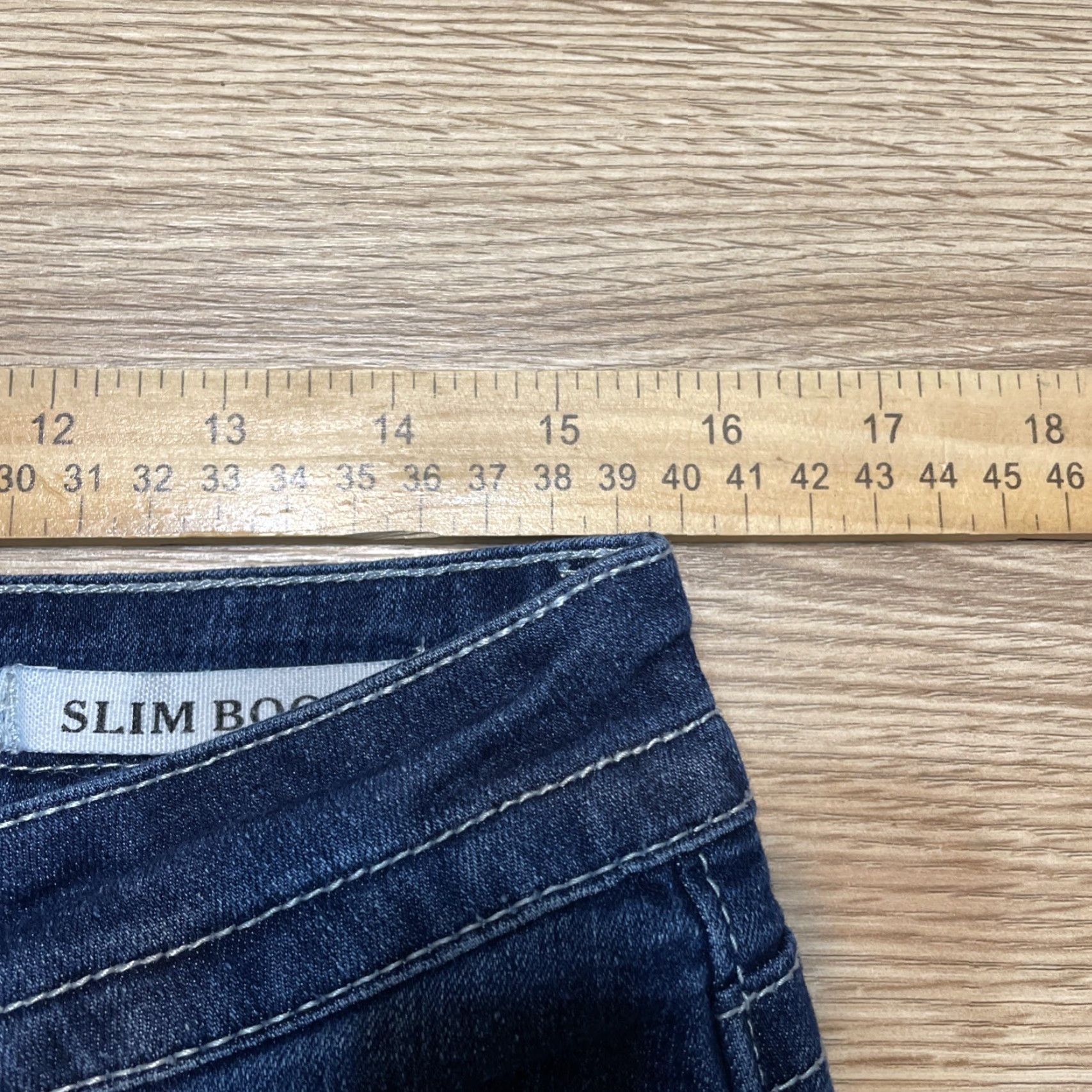 Denime VGS Women's Jeans Size 10 Slim Bootcut Denim Embroidered Mid Rise Stretch Blue Size 32" / US 10 / IT 46 - 5 Thumbnail