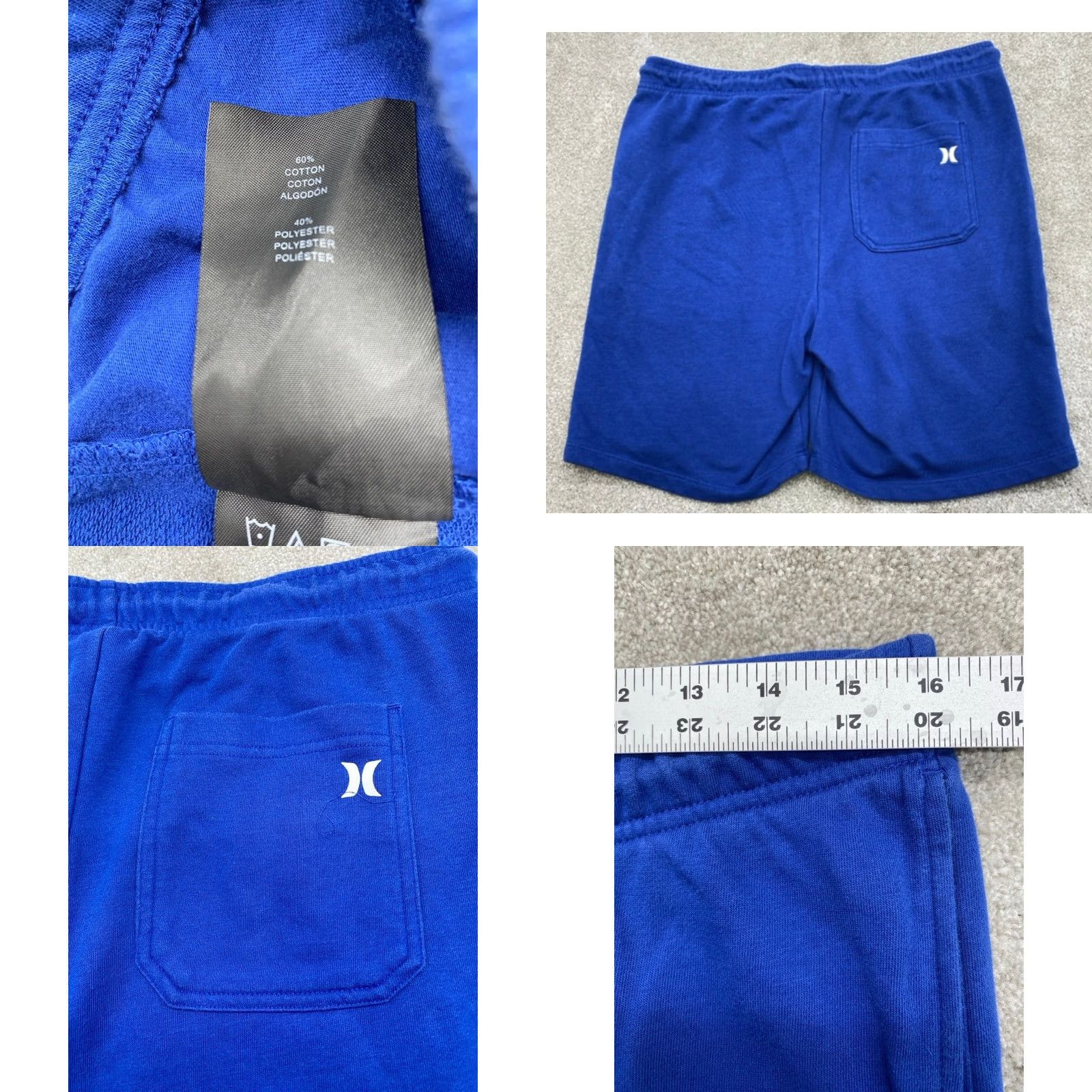 Hurley Hurley Sweat Shorts Men’s 32x7 Blue Fleece Drawstring Pockets Hang Ten Logo 5618 Size US 32 / EU 48 - 8 Thumbnail