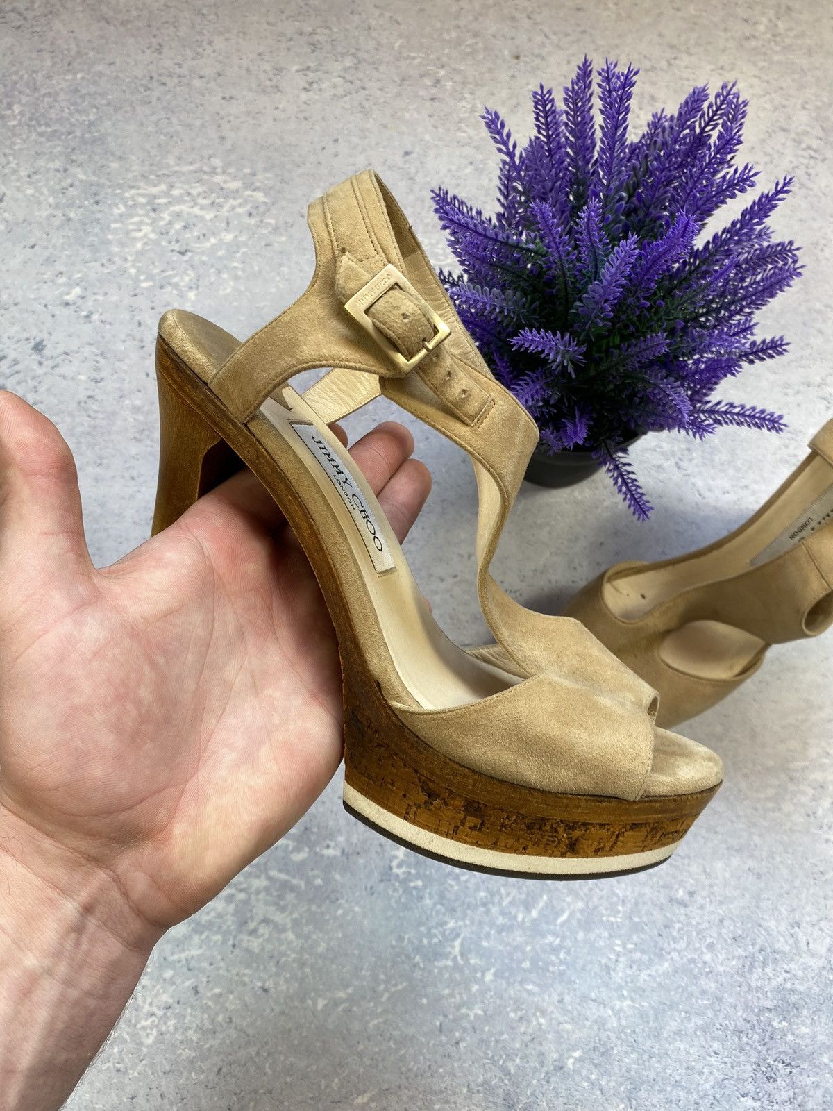 Jimmy Choo Jimmy Choo Women’s Heels Leather Suede Shoes Size 39 Size US 9 / IT 39 - 1 Thumbnail