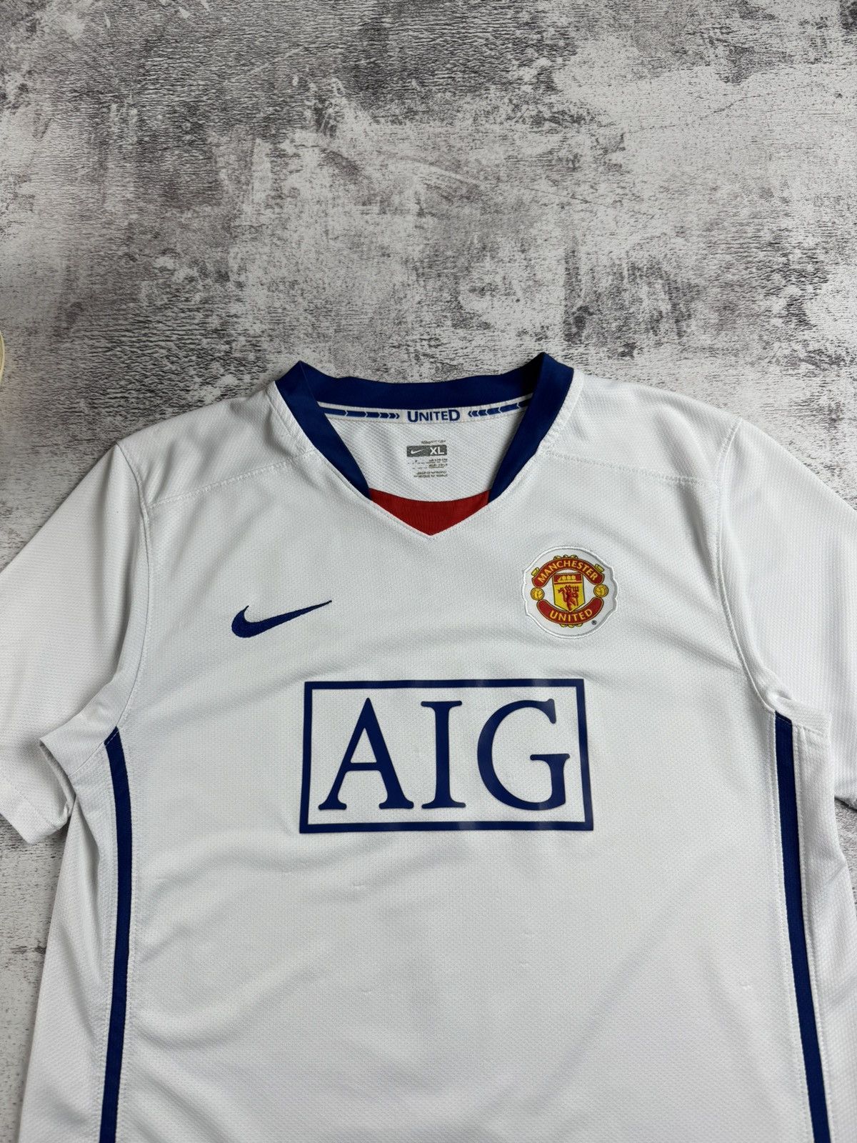 Nike Vintage Manchester United 2008/2010 White Soccer Football T Shirt Jersey Kit Size US S / EU 44-46 / 1 - 7 Thumbnail
