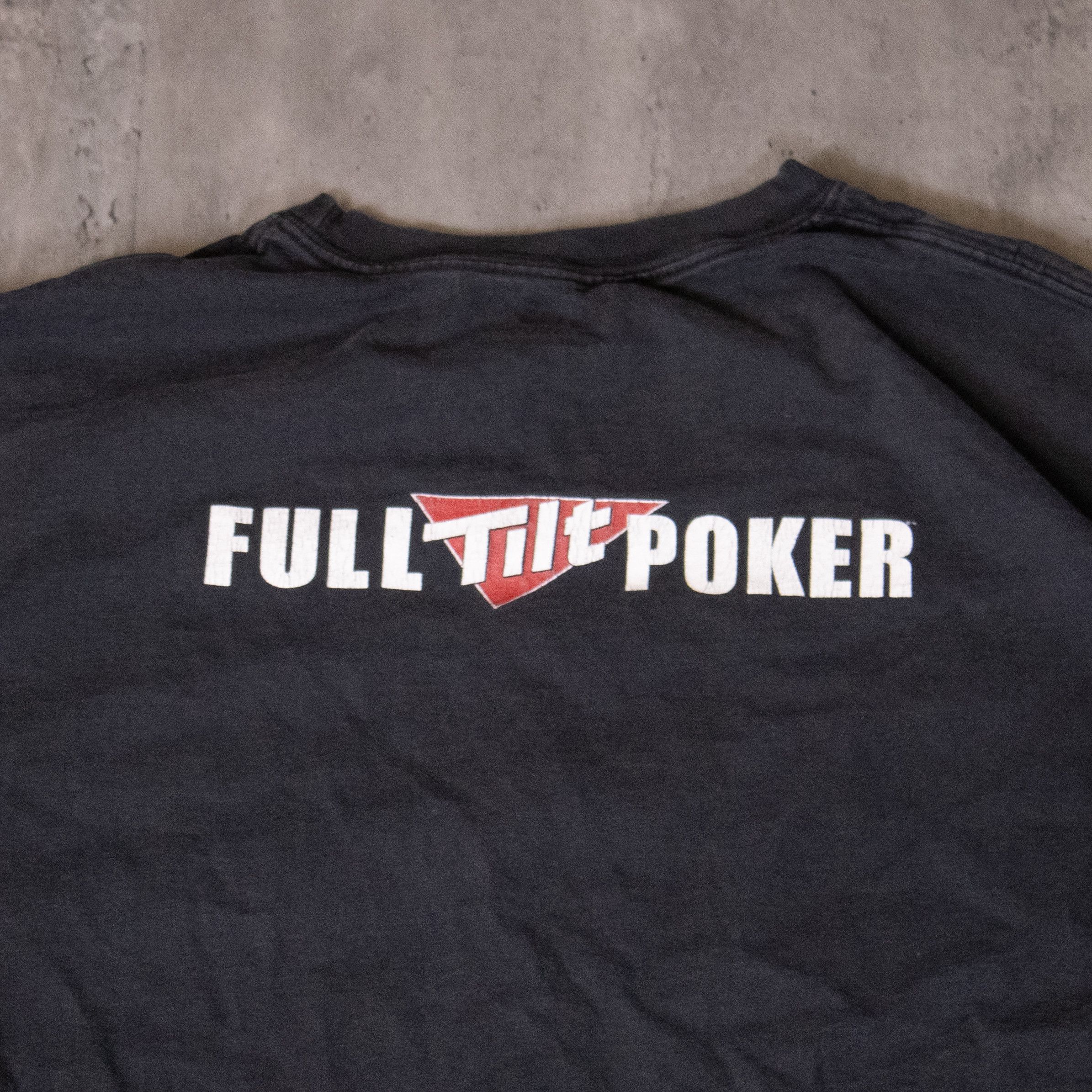 Hanes × Vintage Got Tilt Full Tilt Poker Double Sitch Faded Black T-Shirt Size US XL / EU 56 / 4 - 9 Thumbnail