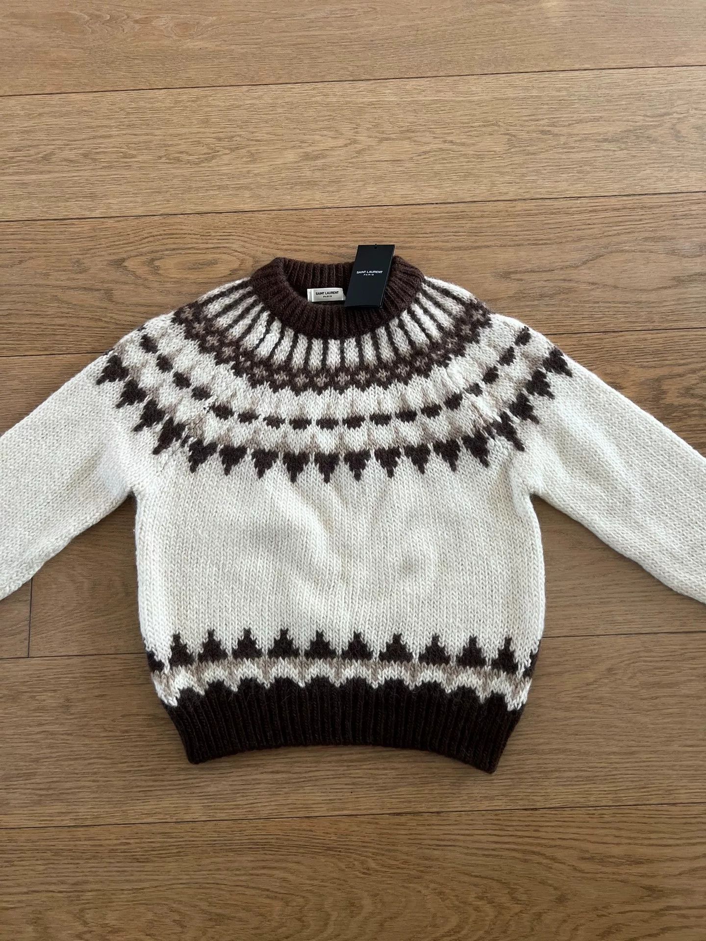 Saint Laurent Paris YSL Saint Laurent Fair Isle Sweater Size L / US 10 / IT 46 - 1 Thumbnail
