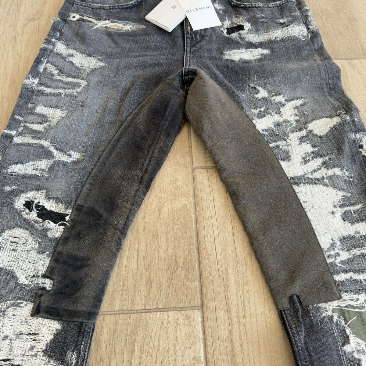 Givenchy AW2023 Moleskin Patch Boro Distressed Repaired Denim Jeans Size US 30 / EU 46 - 4 Thumbnail
