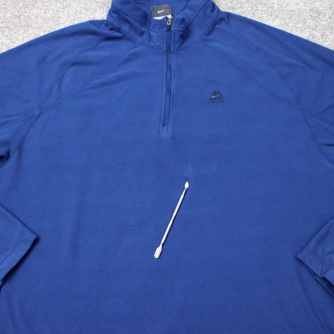 Nike ACG Nike ACG Sweatshirt Mens Large Blue 1/4 Zip Pullover Polyester L/S Fleece Knit Size US L / EU 52-54 / 3 - 7 Thumbnail