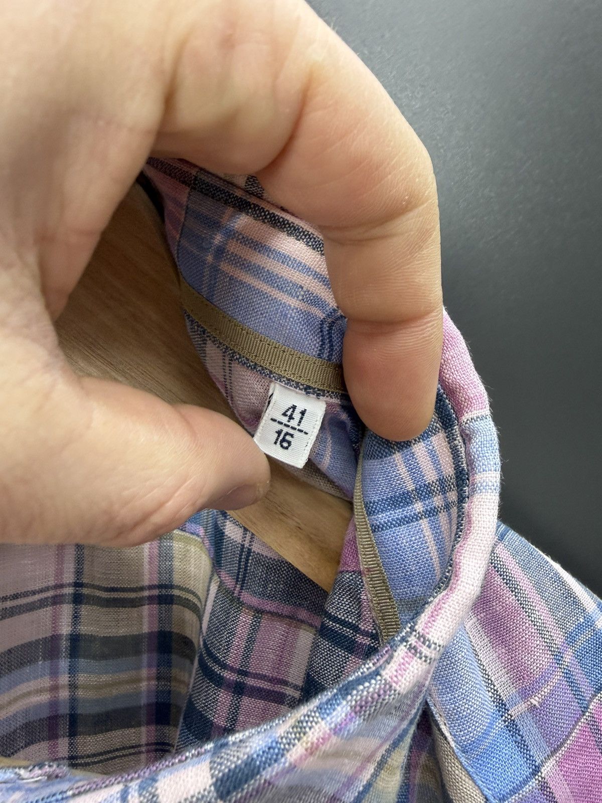 Tintoria Mattei Tintoria Mattei 954 100% Linen Plaid Shirt Size 41 16 Size US L / EU 52-54 / 3 - 9 Thumbnail