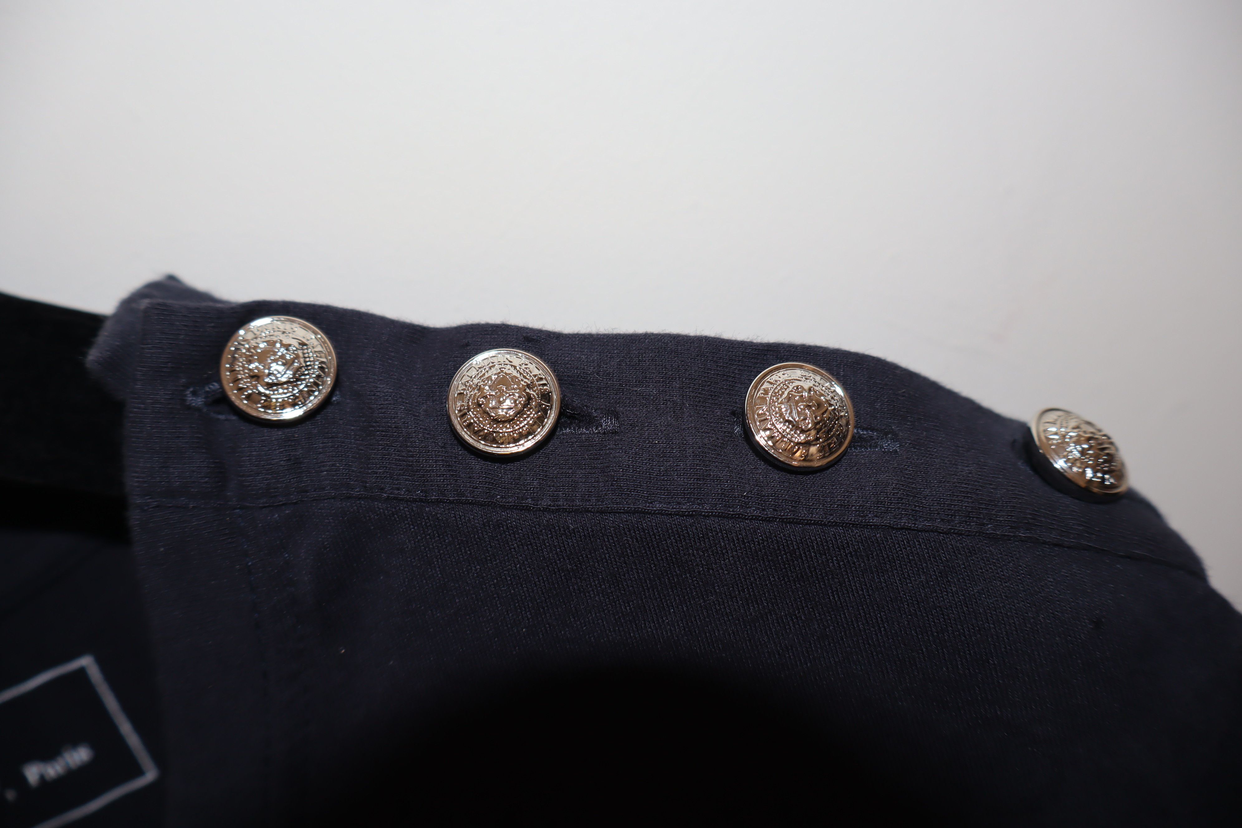 Balmain Navy striped logo t-shirt Size US M / EU 48-50 / 2 - 6 Thumbnail