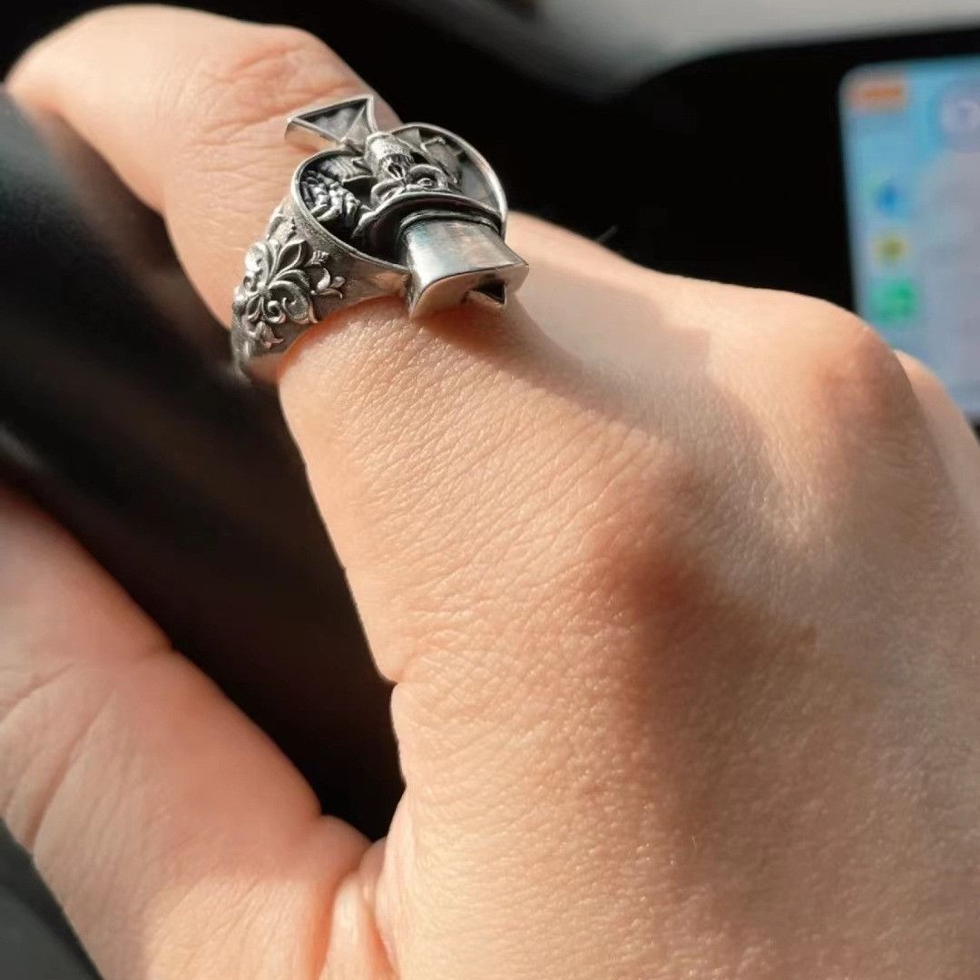 Jewelry Skull Modern Jewelry Rings Open Size Chrome Ring (Size 7-13) Size ONE SIZE - 3 Thumbnail