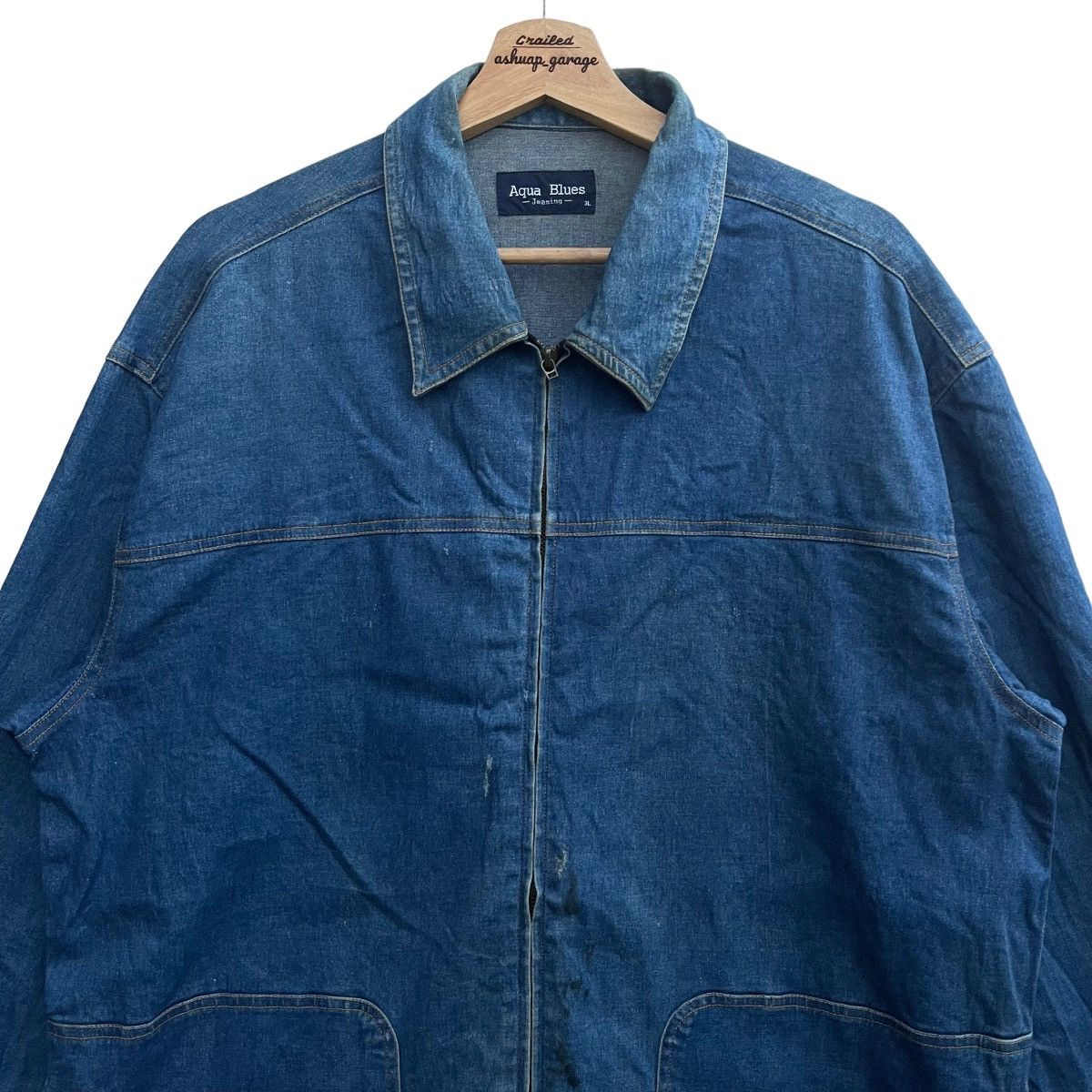 Japanese Brand × Vintage Vintage Japanese Brand Denim Zip Up Jacket by Aqua Blues Size US XL / EU 56 / 4 - 2 Thumbnail
