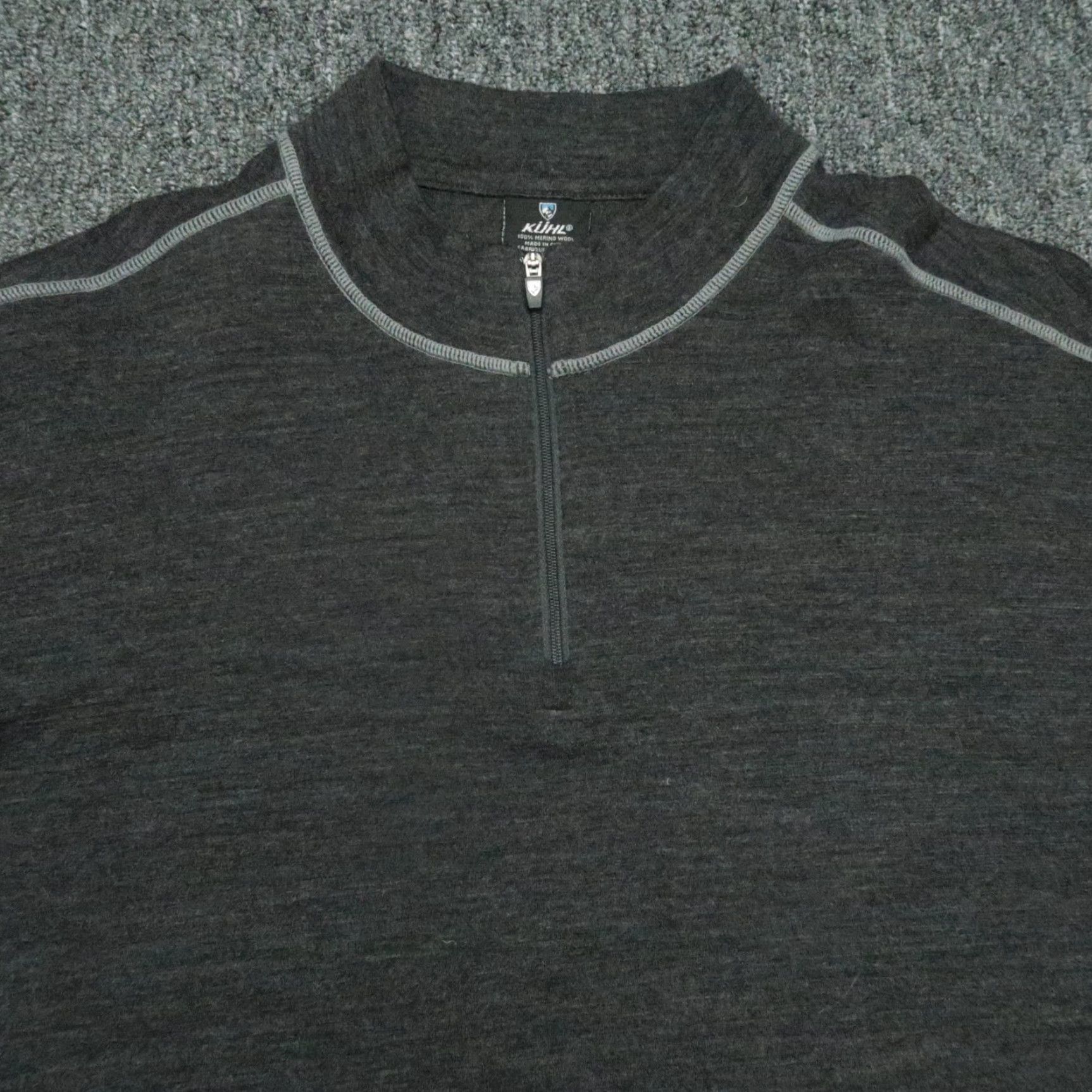 Vintage Kuhl Sweater Men XL Gray Team Merino Wool Quarter Zip Jumper Pullover Size US XL / EU 56 / 4 - 2 Thumbnail