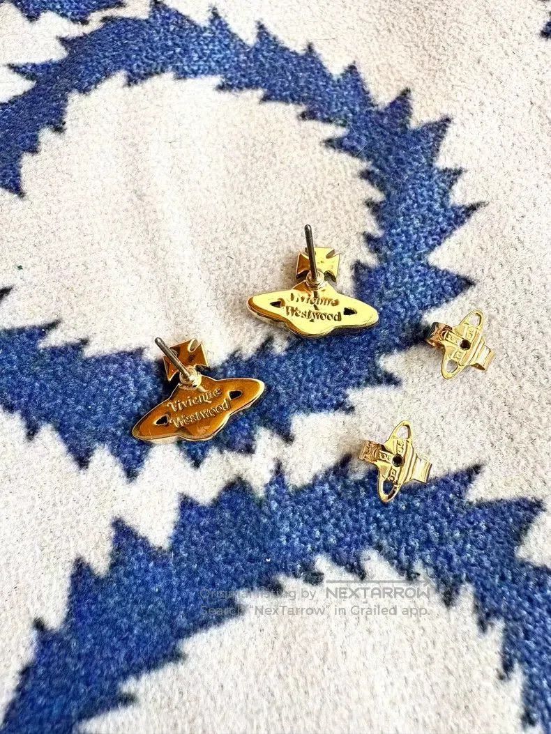 Vivienne Westwood Vivienne Westwood Red Gold Saturn Earrings. Size ONE SIZE - 4 Thumbnail