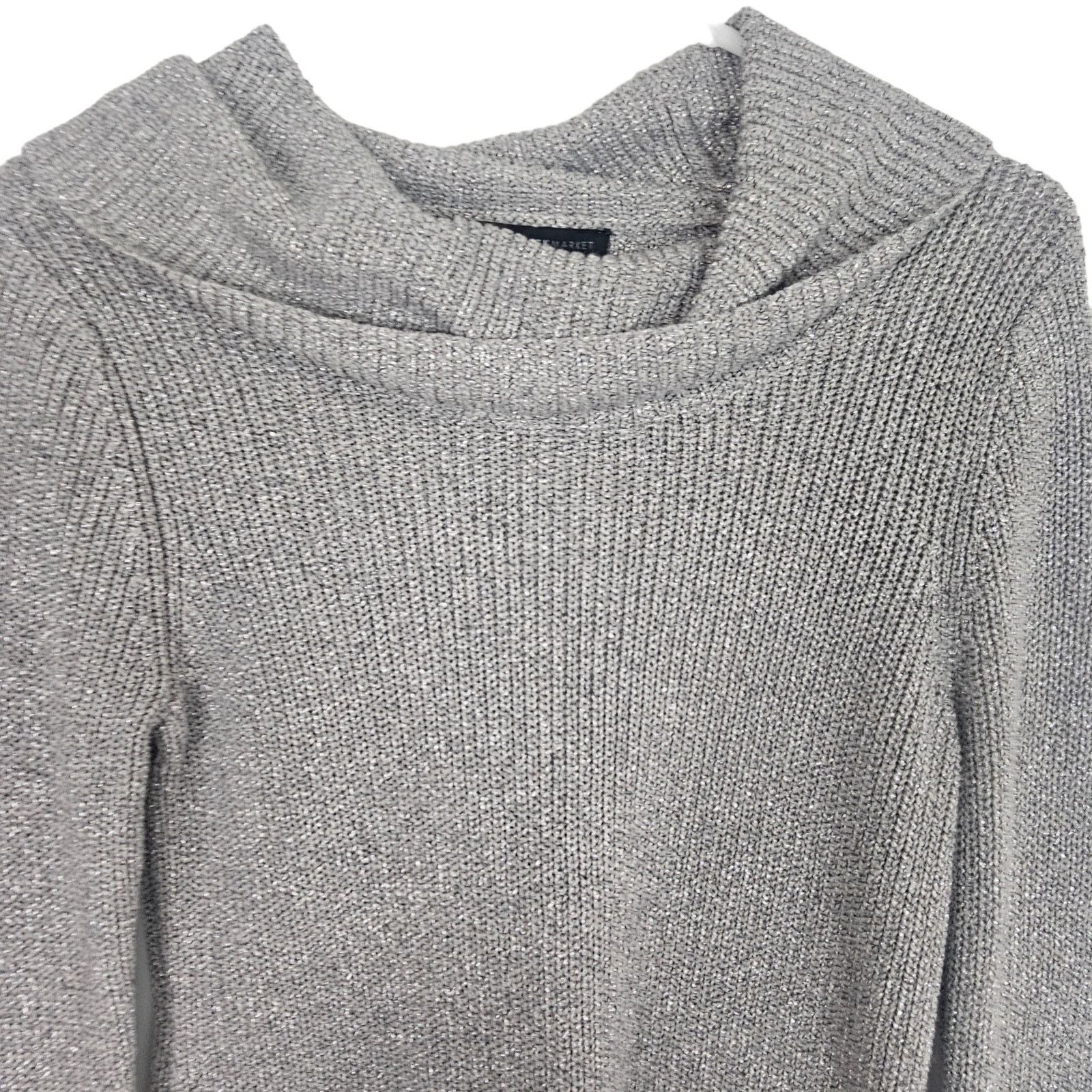 White House Black Market White House Black Market Cowl Neck Metallic Knit Sweater XS Size XS / US 0-2 / IT 36-38 - 2 Thumbnail