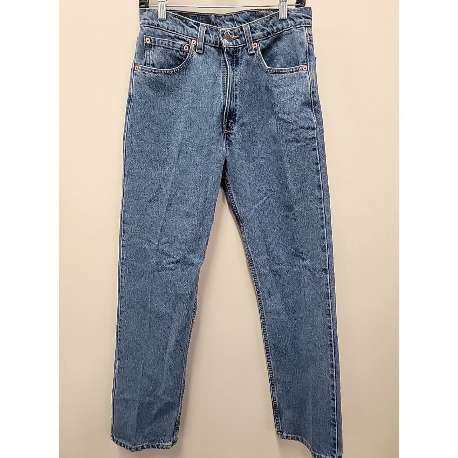 Levi's VINTAGE Levi's Jeans Mens 31x30 Blue 505 Straight Regular Fit Cotton Denim Size US 31 - 2 Thumbnail