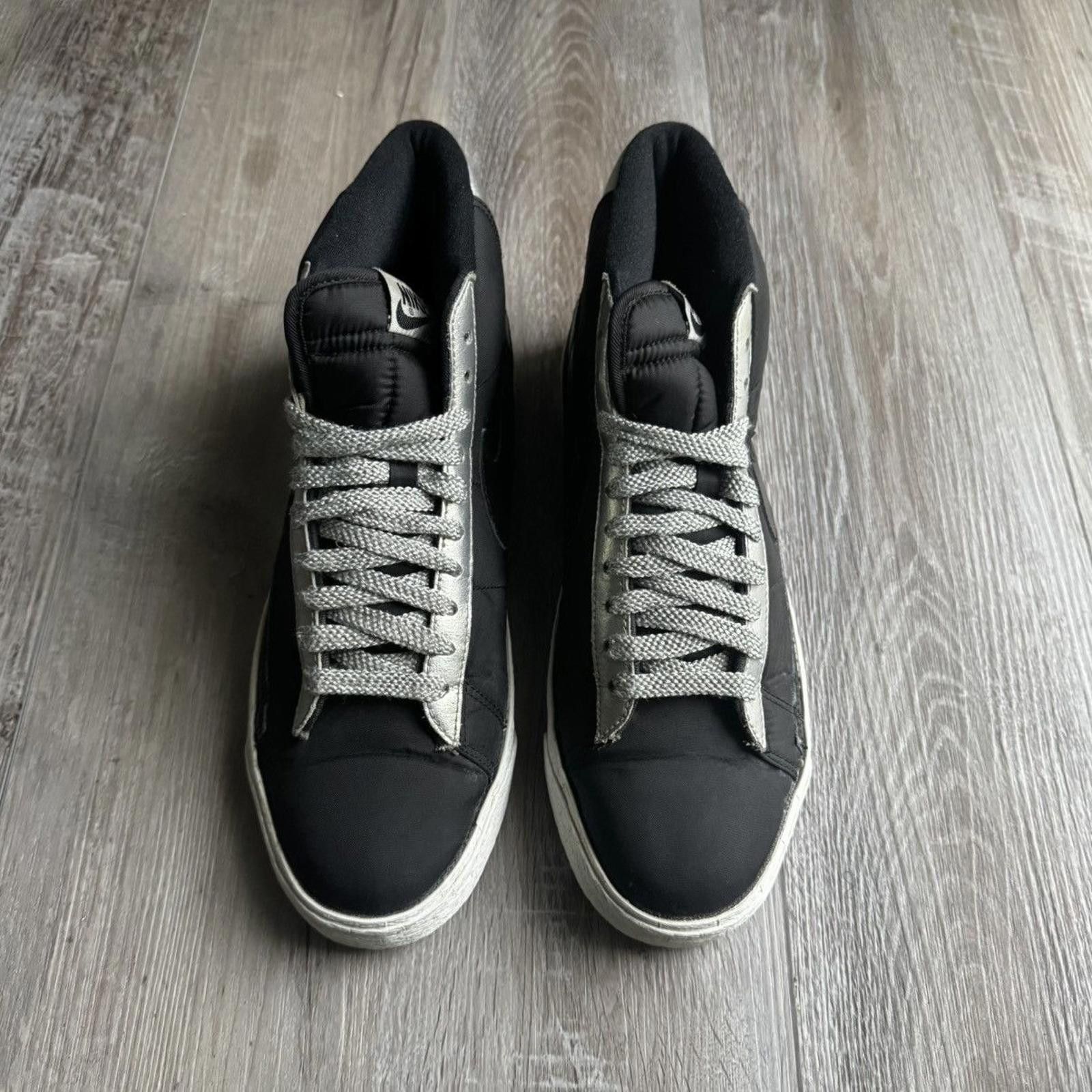 Nike NIKE • Blazer High "Black Metallic Silver" (10M) Size US 10 / EU 43 - 4 Thumbnail