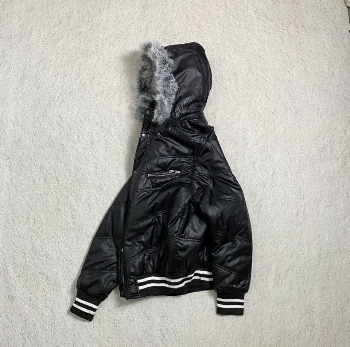 Japanese Brand 2000s Japanese arcive Fur Puffer Jacket Gilevan Black Gothic Size US M / EU 48-50 / 2 - 4 Thumbnail