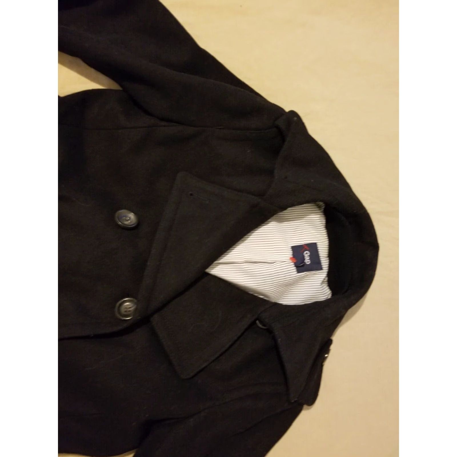Gap Womens Gap Peacoat Wool Black Coat M Size Gap Wool Peacoat Black Womens M Coat Size M / US 6-8 / IT 42-44 - 2 Thumbnail